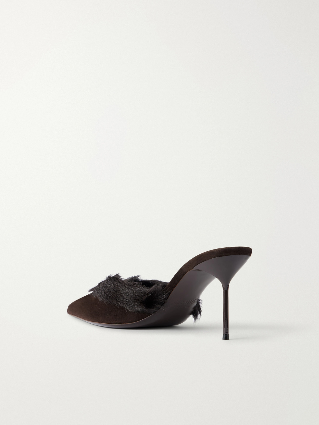 Lidia 70 Calf Hair-Trimmed Mules