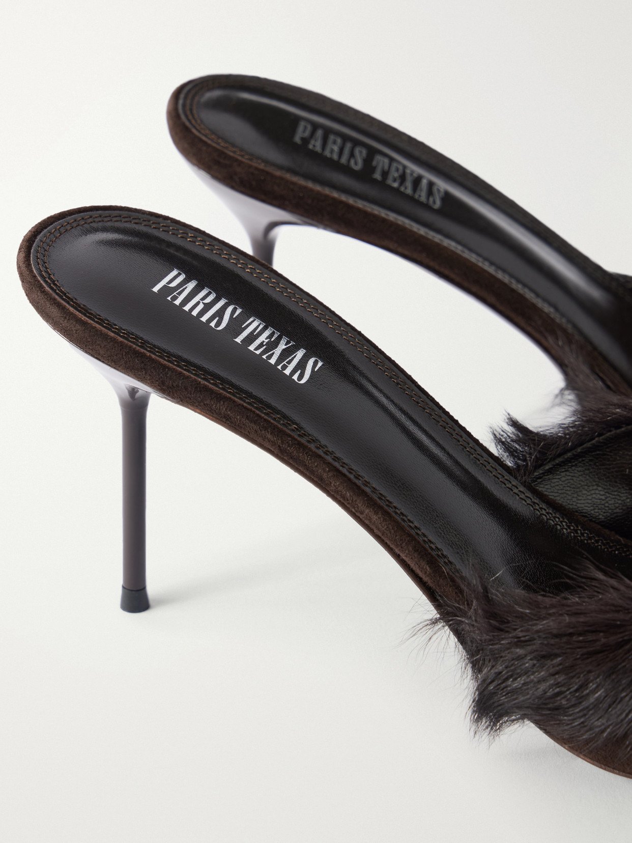 Lidia 70 Calf Hair-Trimmed Mules