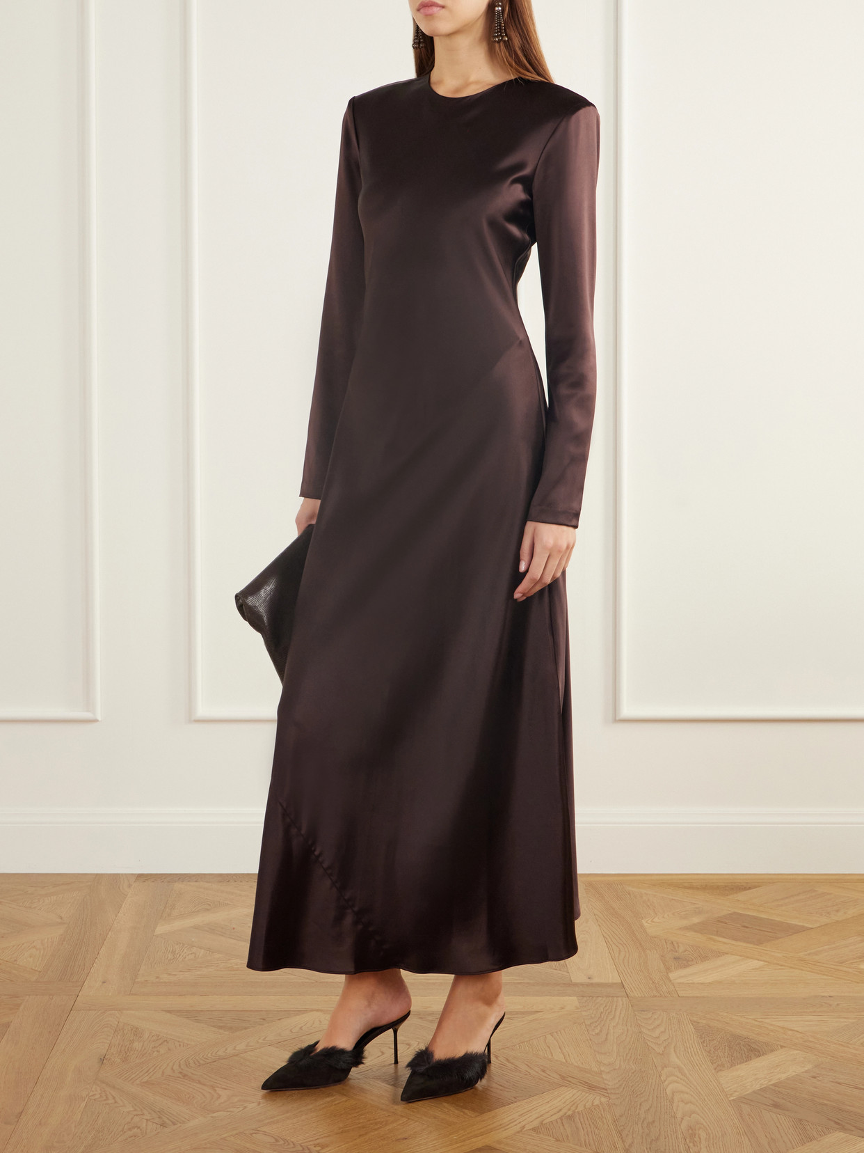 Lidia 70 Calf Hair-Trimmed Mules