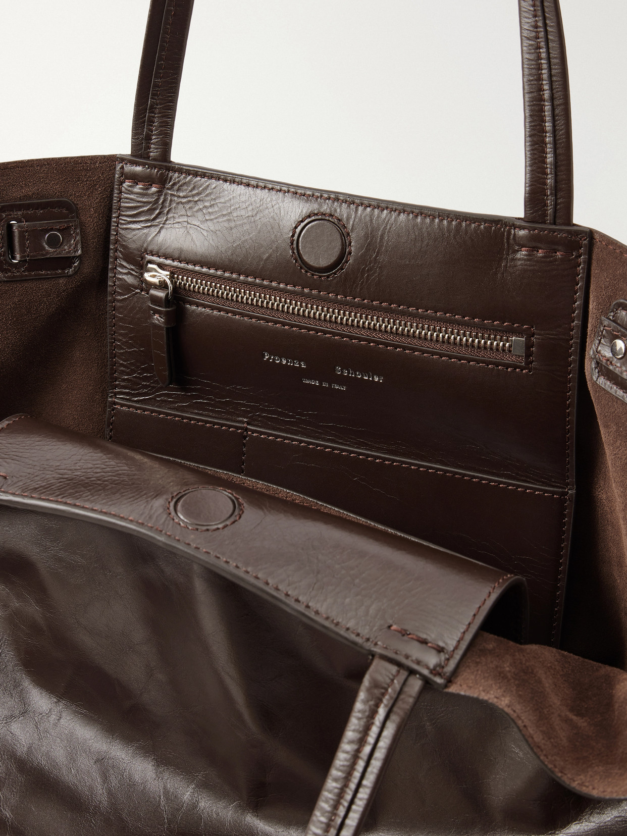 Days Carryall Belt-Detailed Crinkled Leather Tote