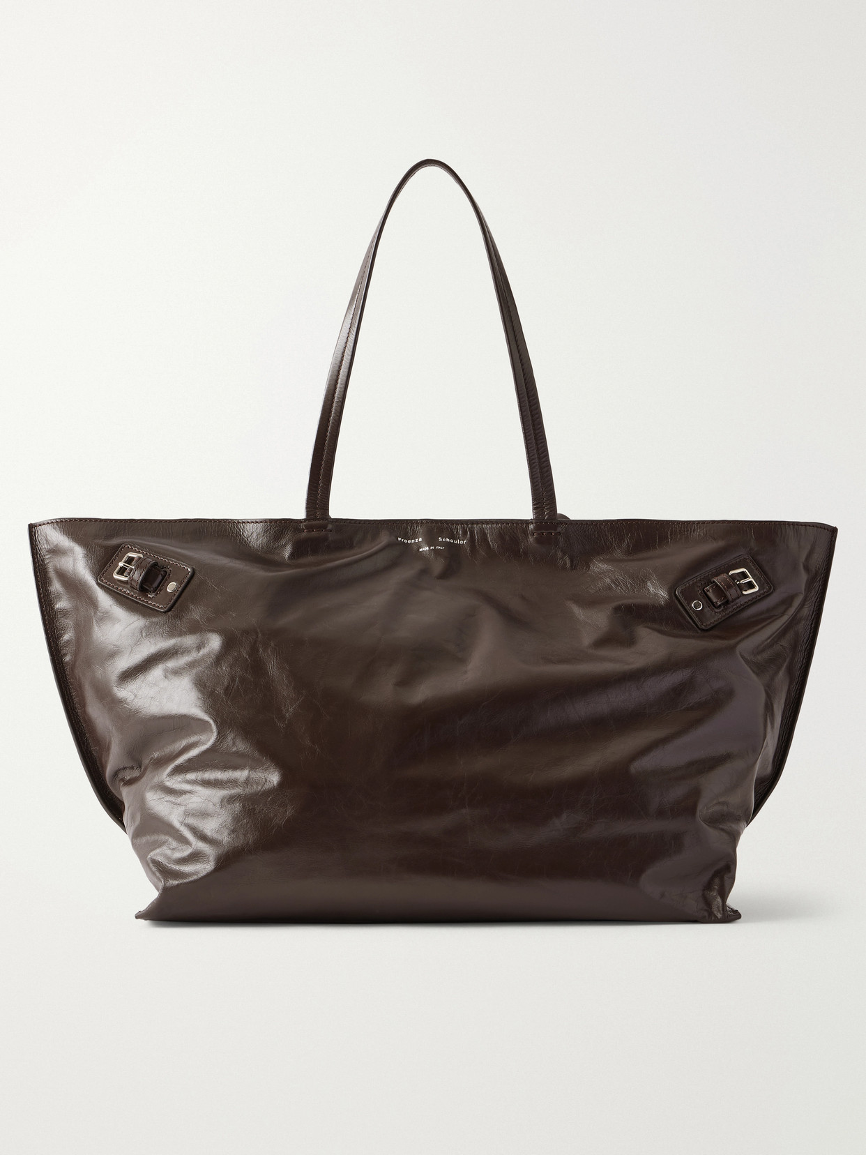 Days Carryall Belt-Detailed Crinkled Leather Tote