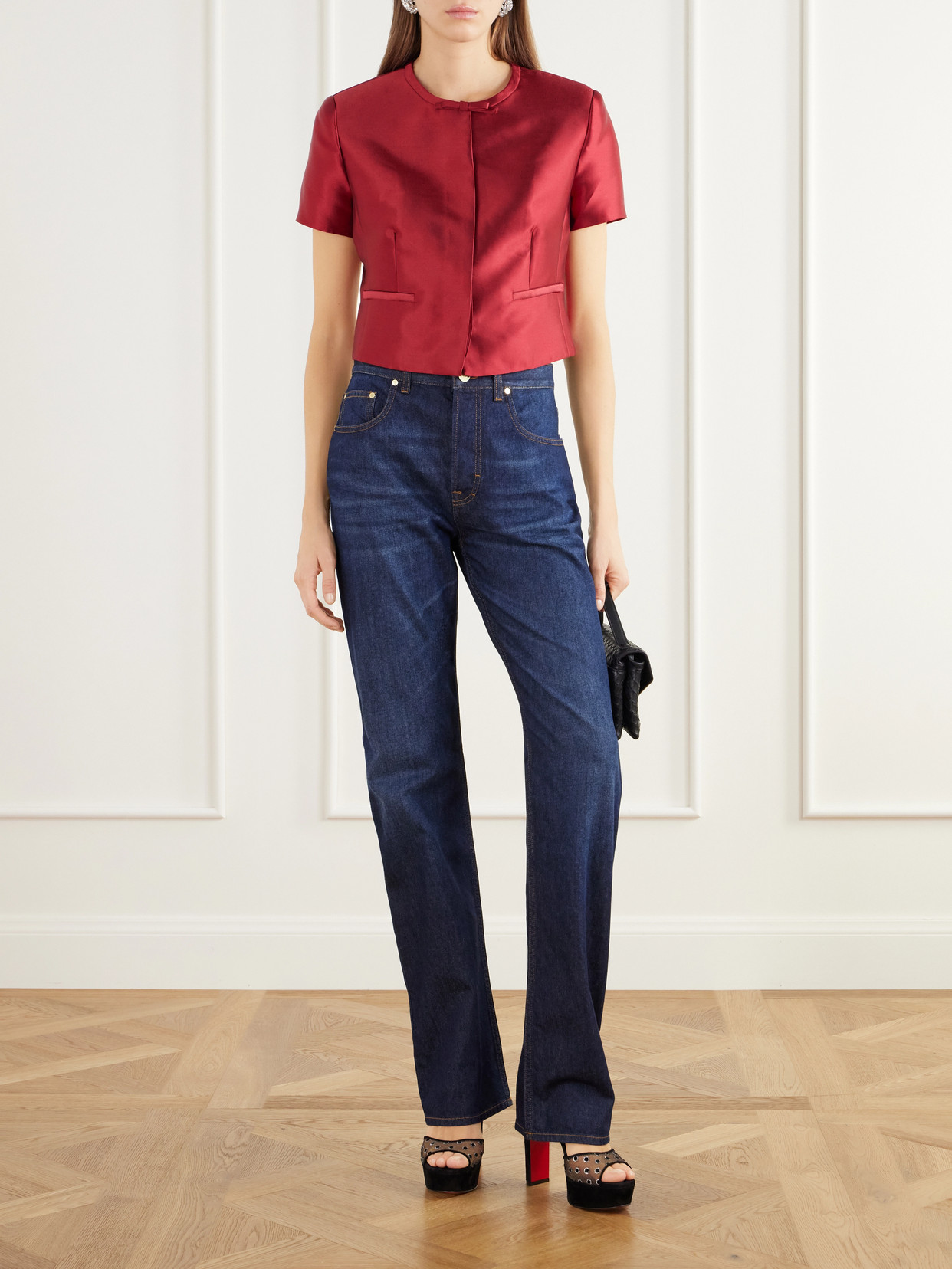 Naelle Bow-Detail Cropped Blouse