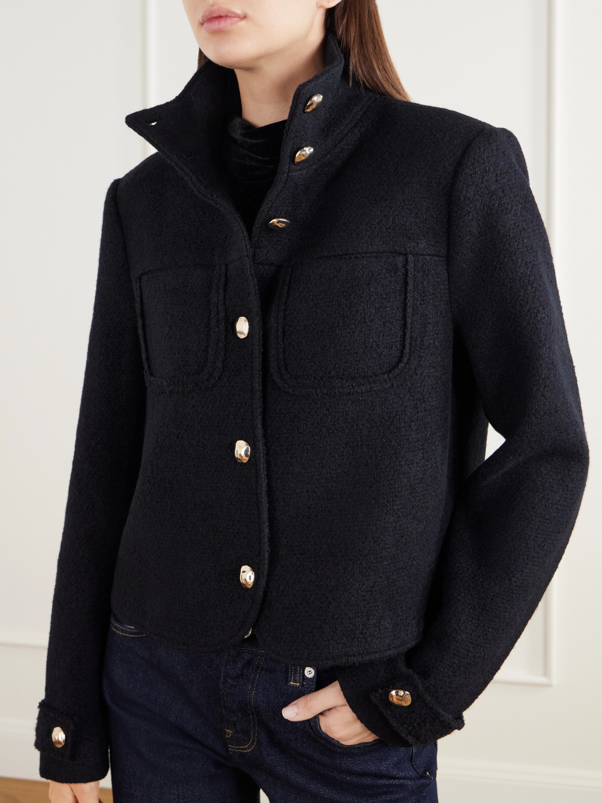 Wilcox Cropped Wool-Blend Bouclé Jacket