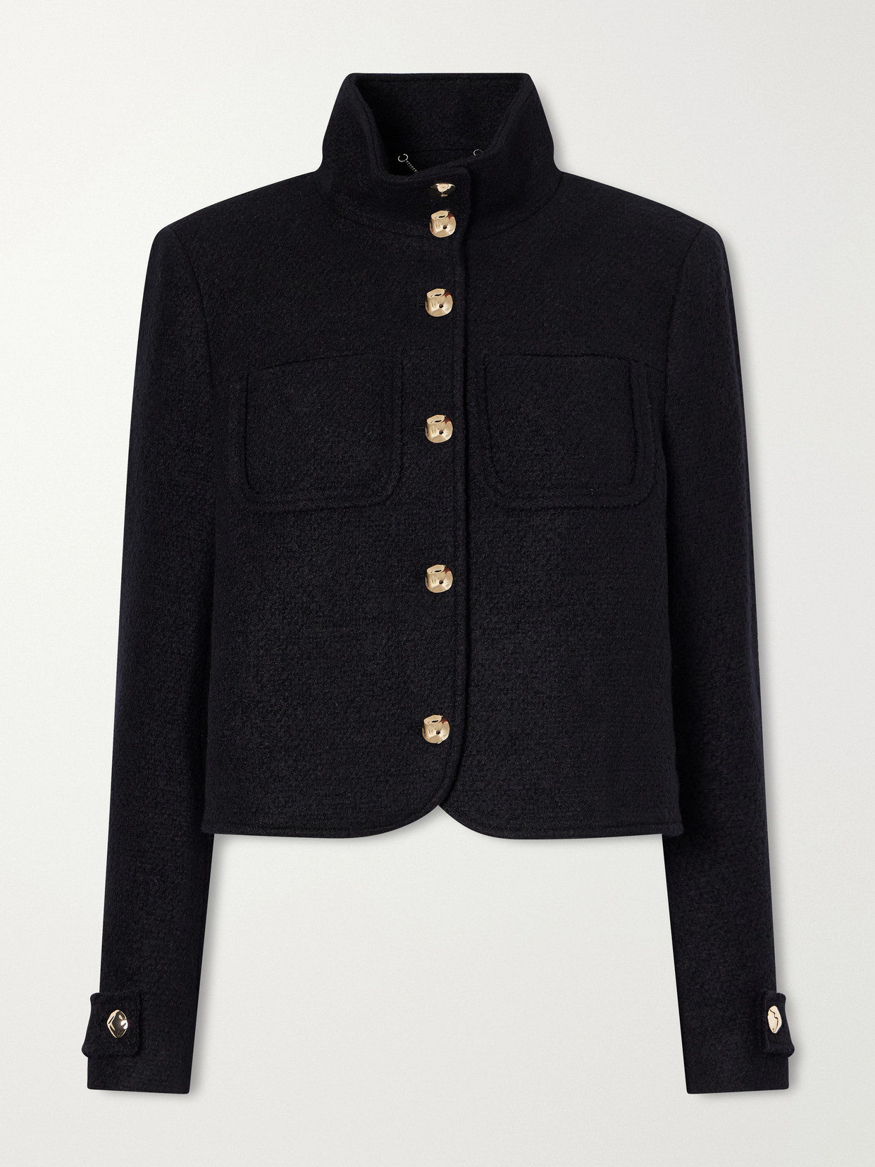 Simkhai Wilcox Cropped Wool-blend Bouclé Jacket In Black