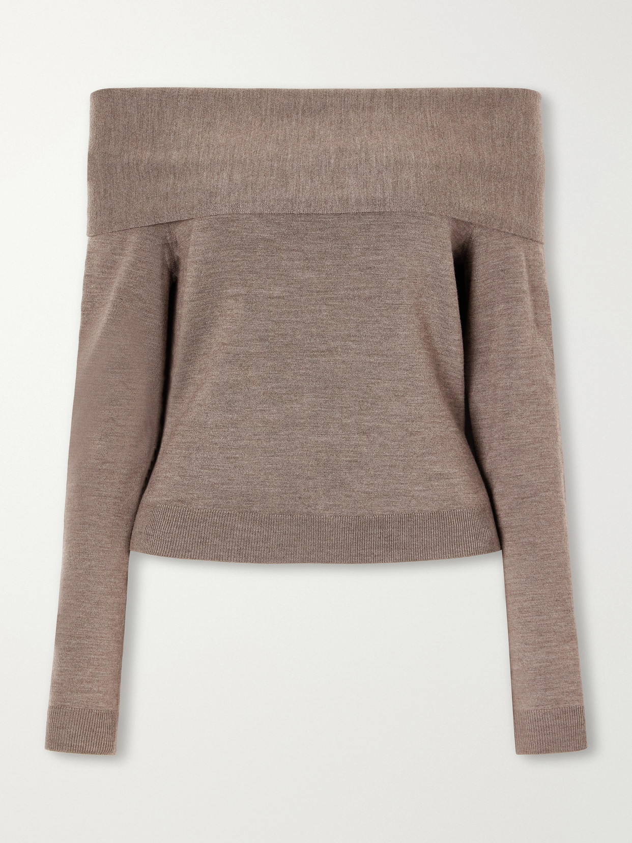Delphia Off-The-Shoulder Mélange Merino Sweater