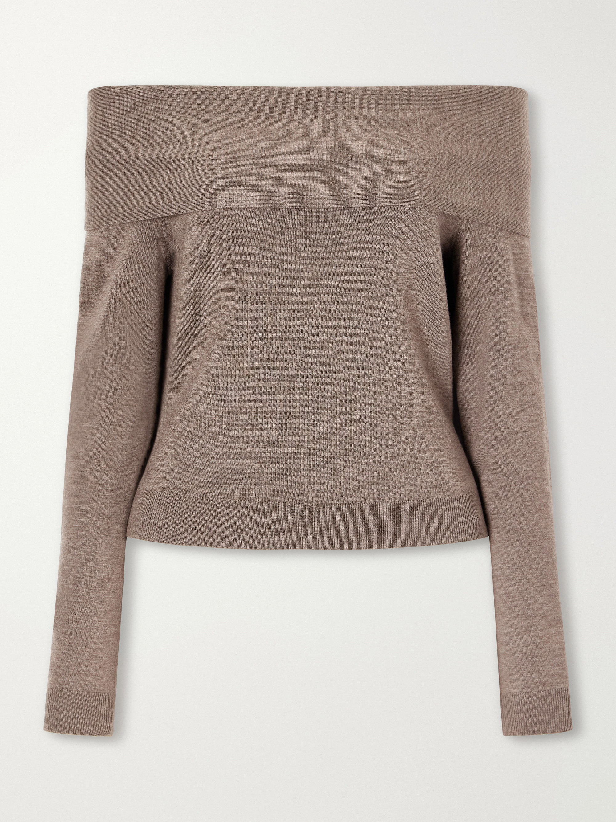 SIMKHAI Delphia off-the-shoulder mélange merino wool sweater