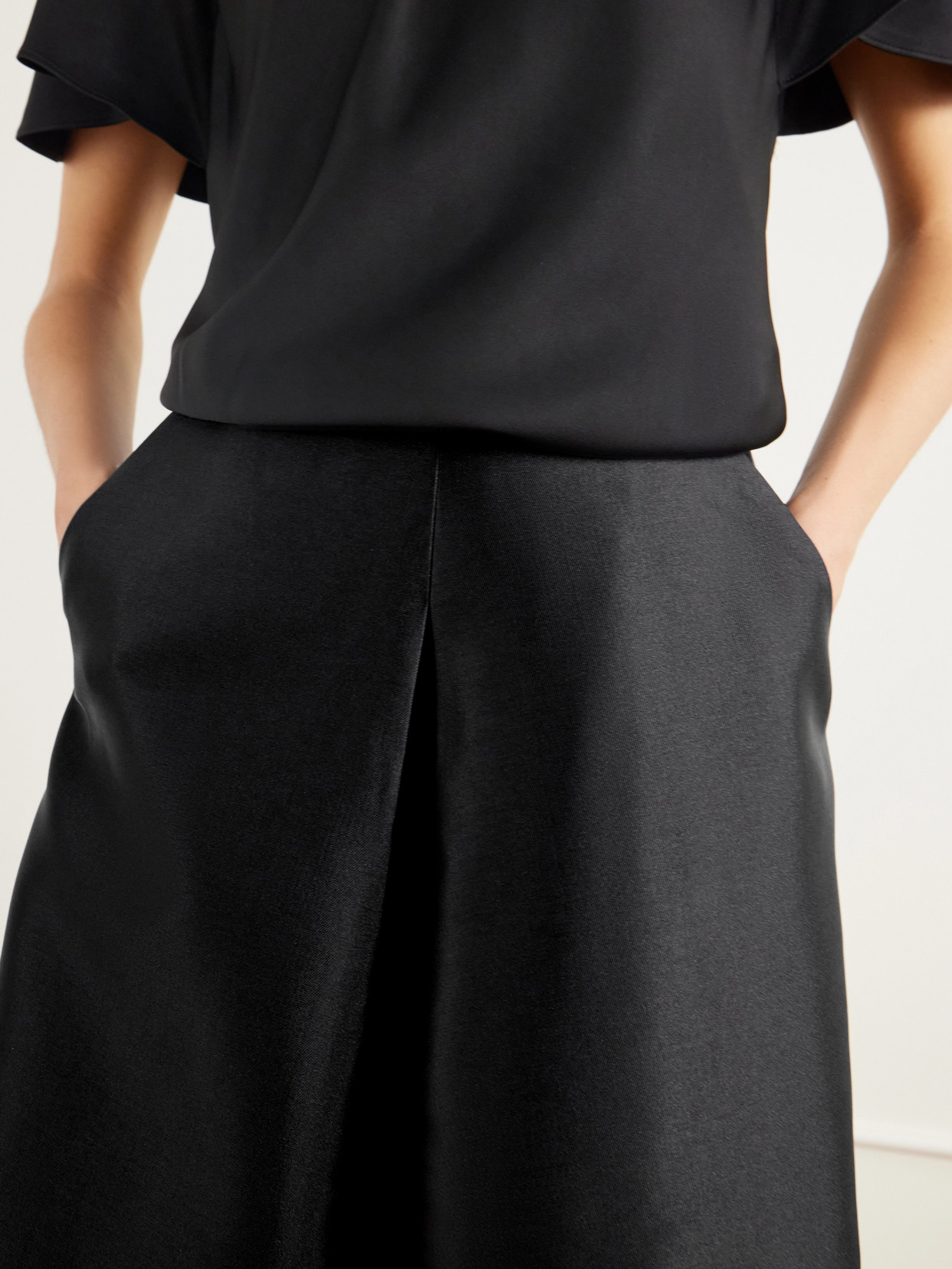 Vexa Pleated Duchess-Satin Midi