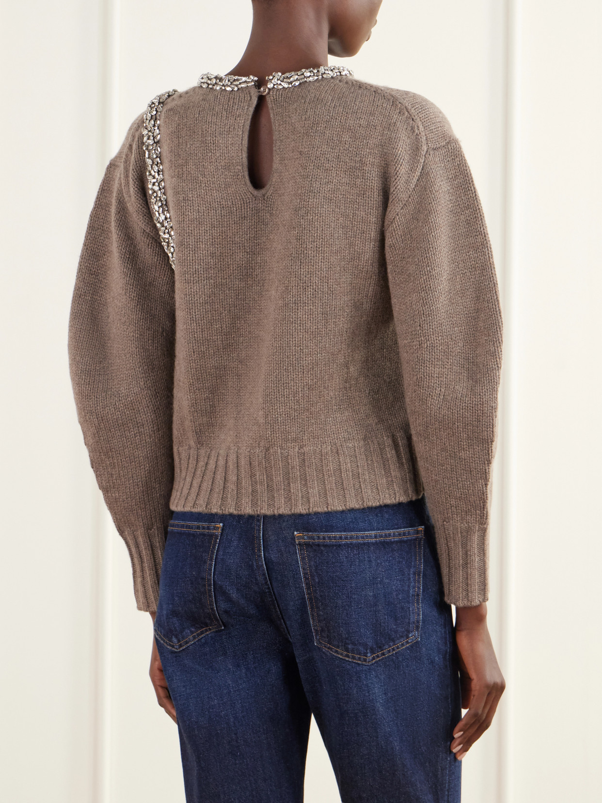 Monroe Crystal-Embellished Wool-Blend Sweater