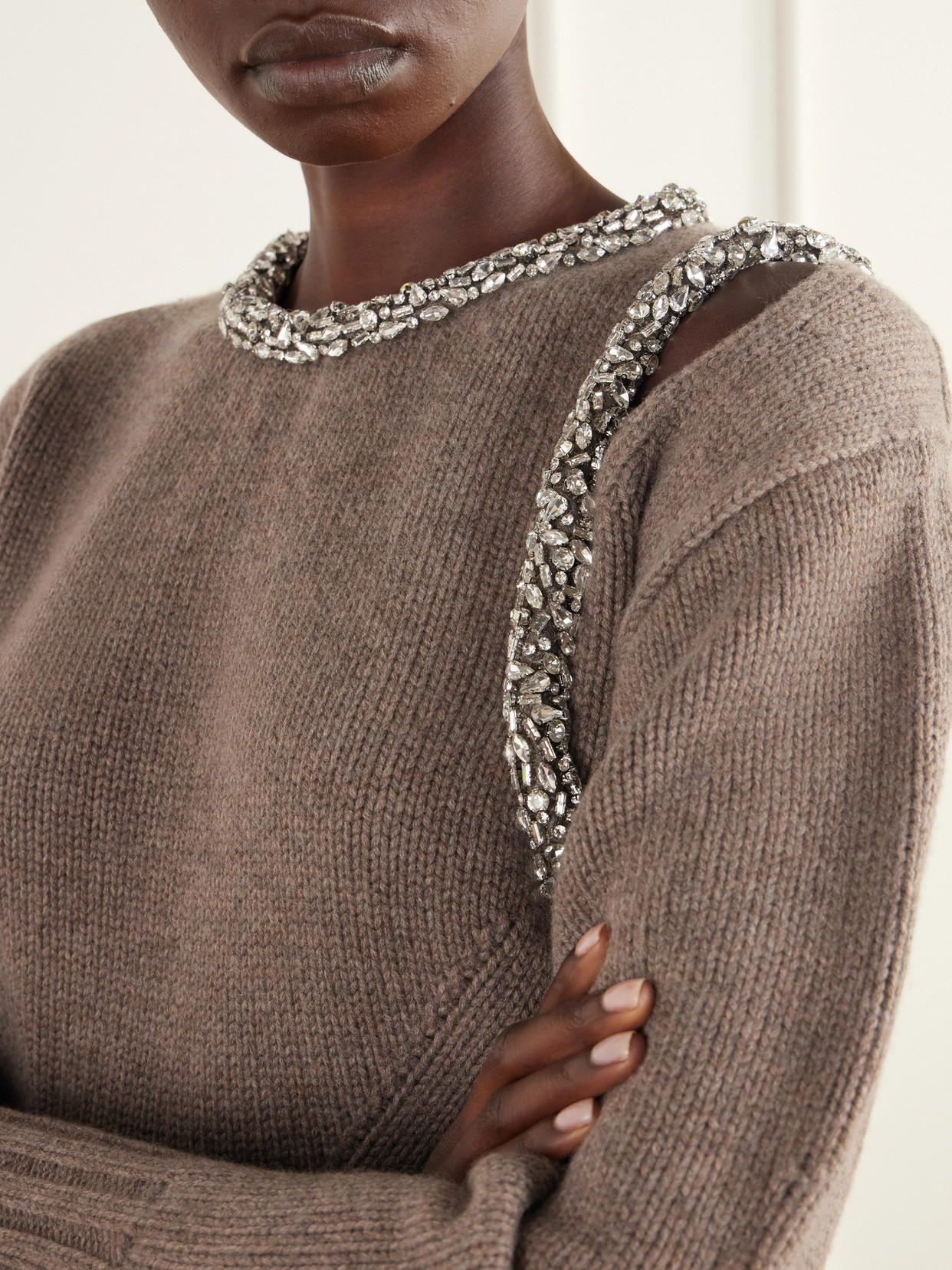 Monroe Crystal-Embellished Wool-Blend Sweater