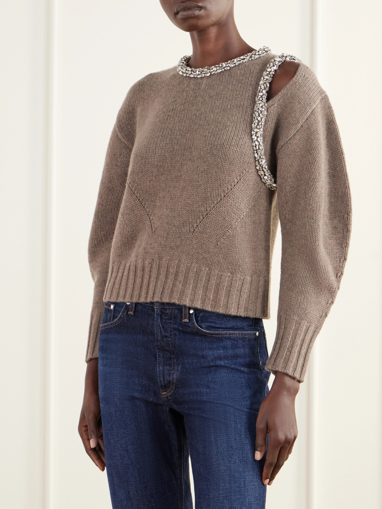 Monroe Crystal-Embellished Wool-Blend Sweater