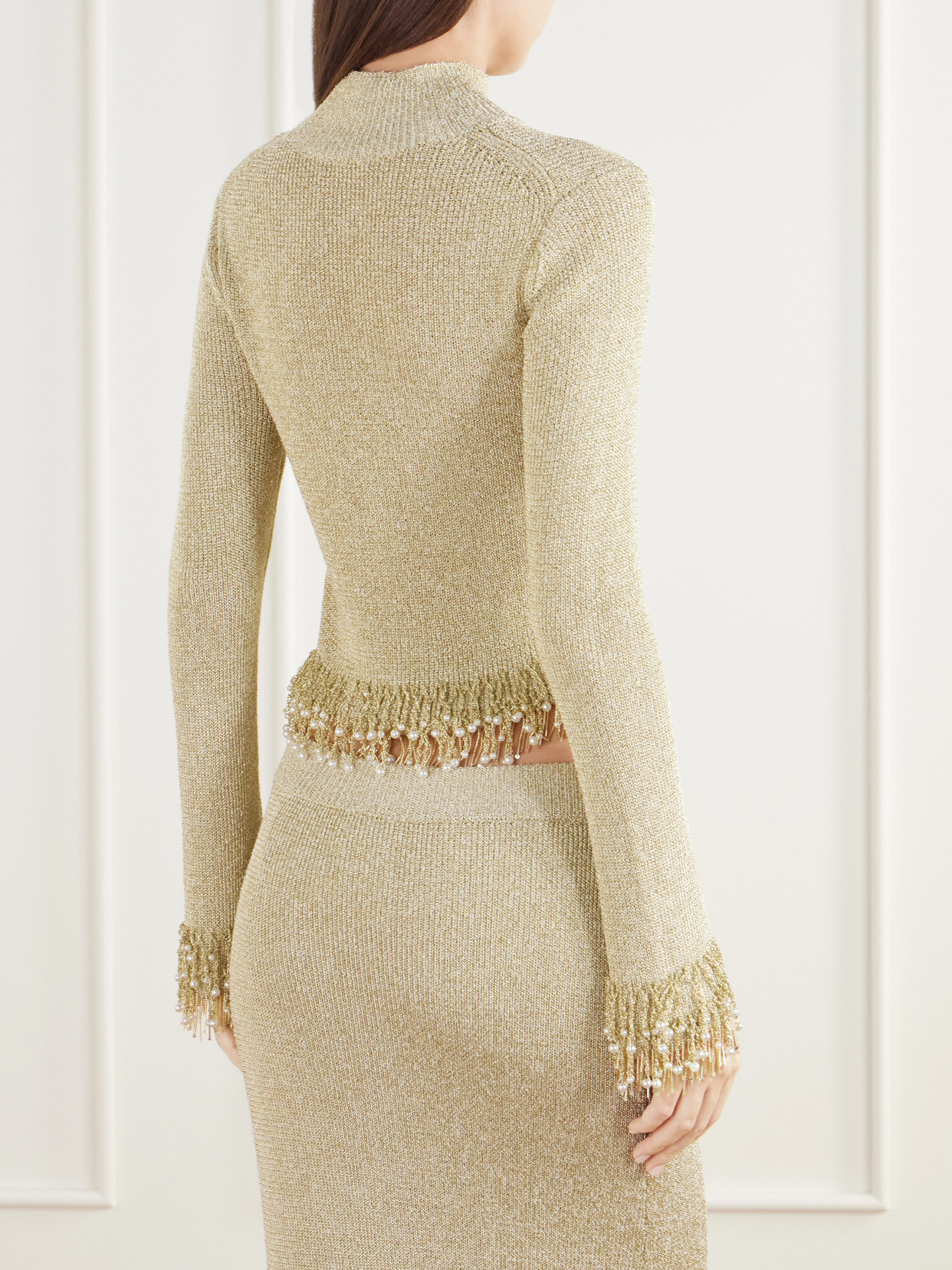 Tali Bead-Embellished Bouclé Top
