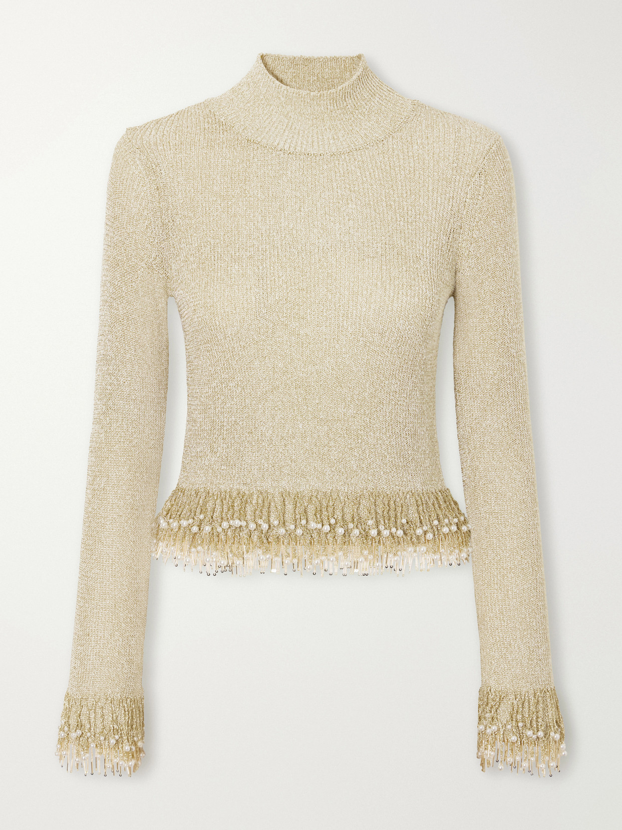 Tali Bead-Embellished Bouclé Top