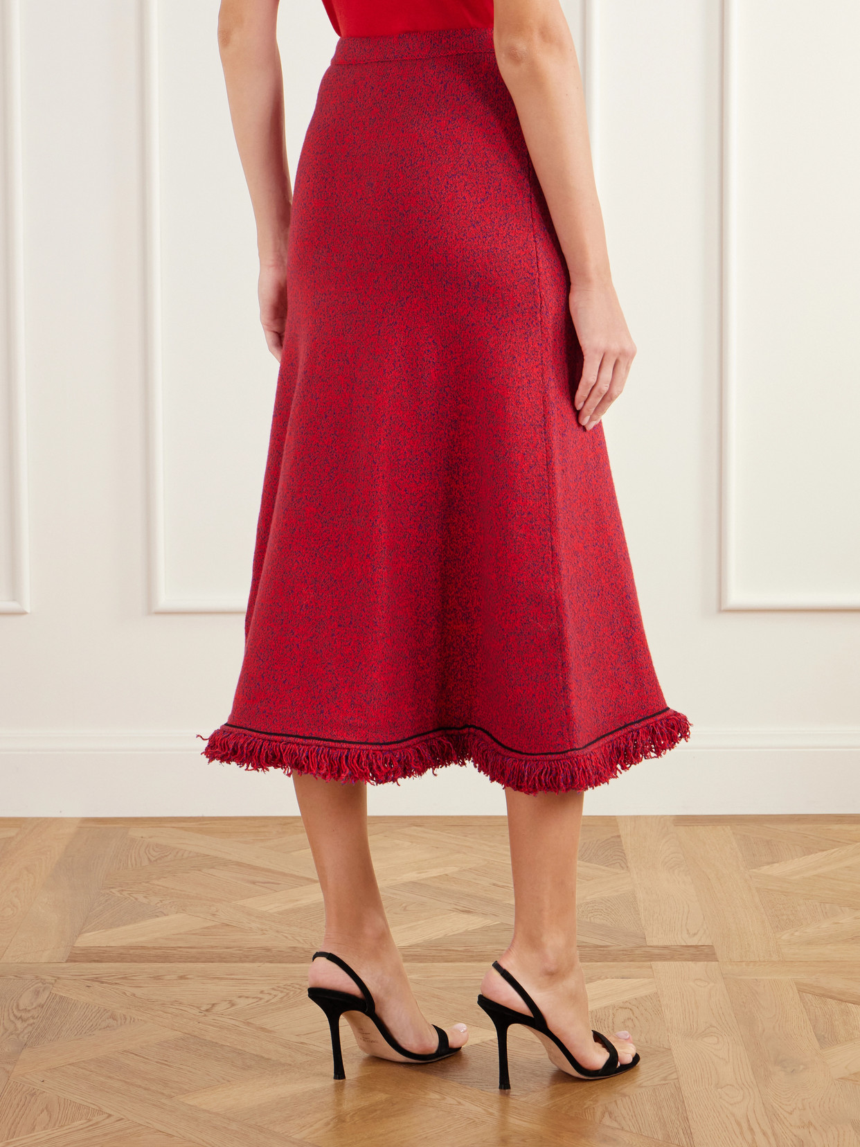 Frayed Bouclé-Knit Midi