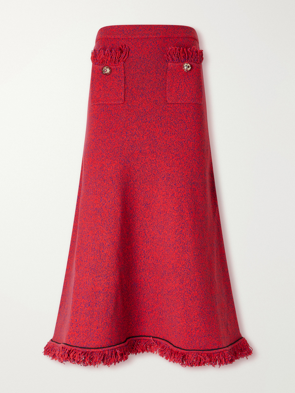 Frayed Bouclé-Knit Midi