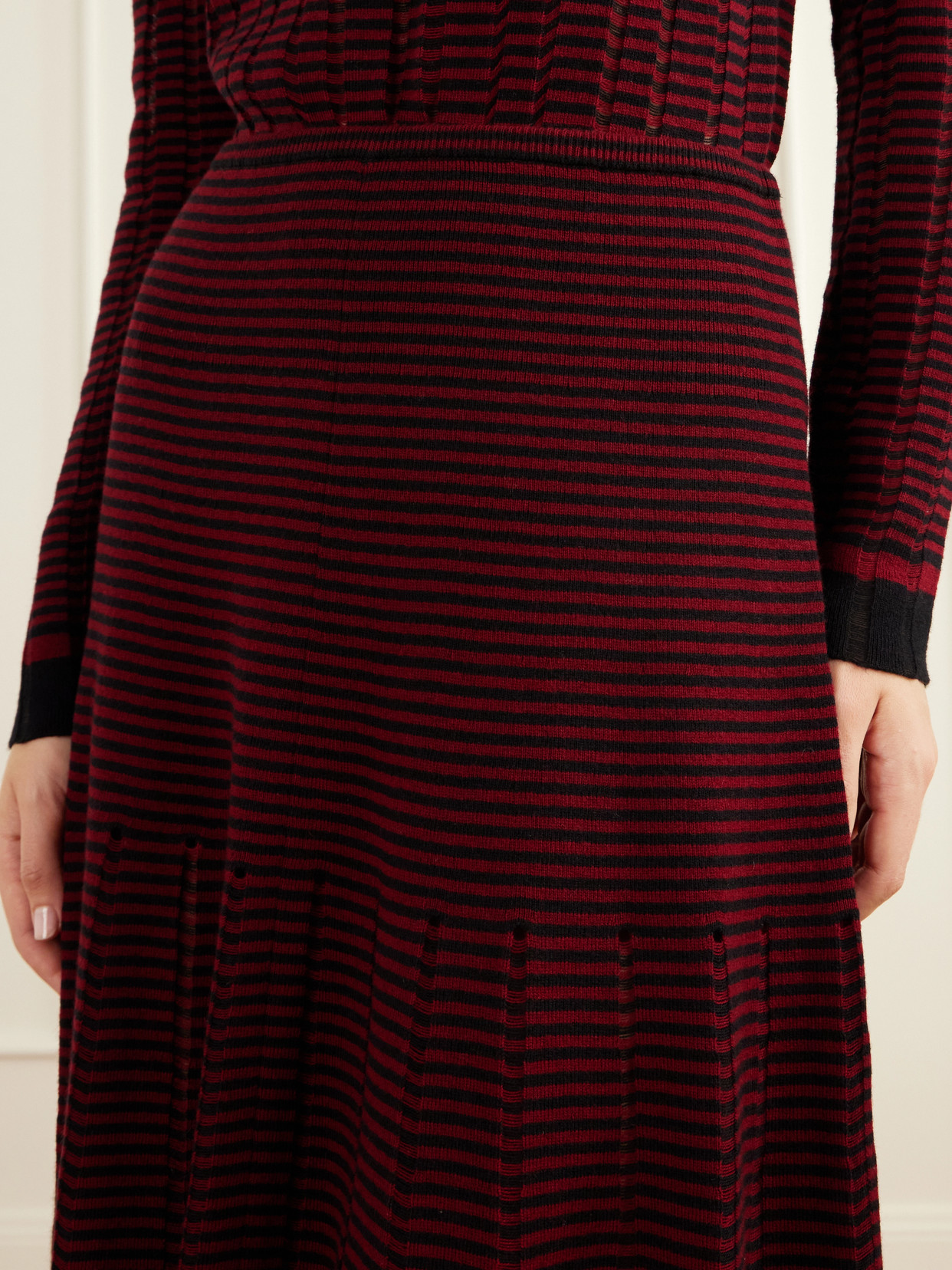 White Label - Phyllis Striped Wool And Cotton-Blend Maxi