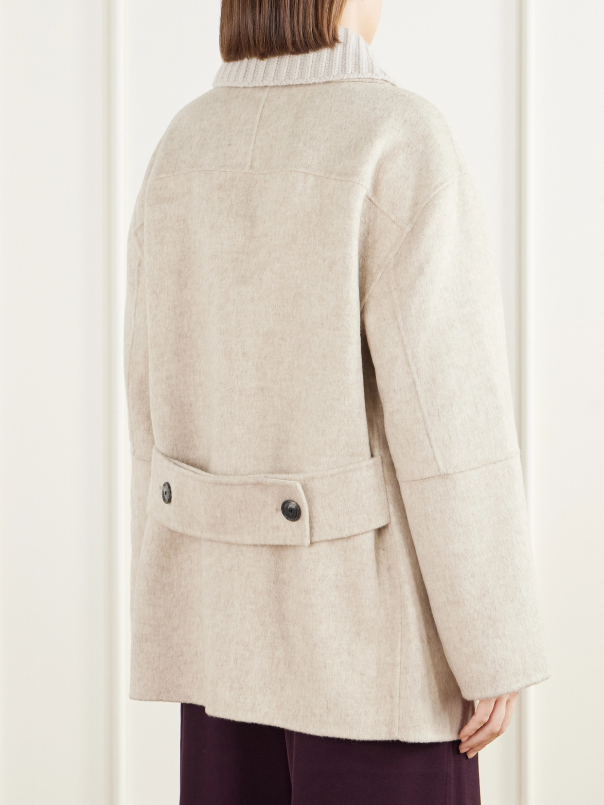 White Label - Lisa Paneled Rib-Trimmed Wool-Blend Jacket