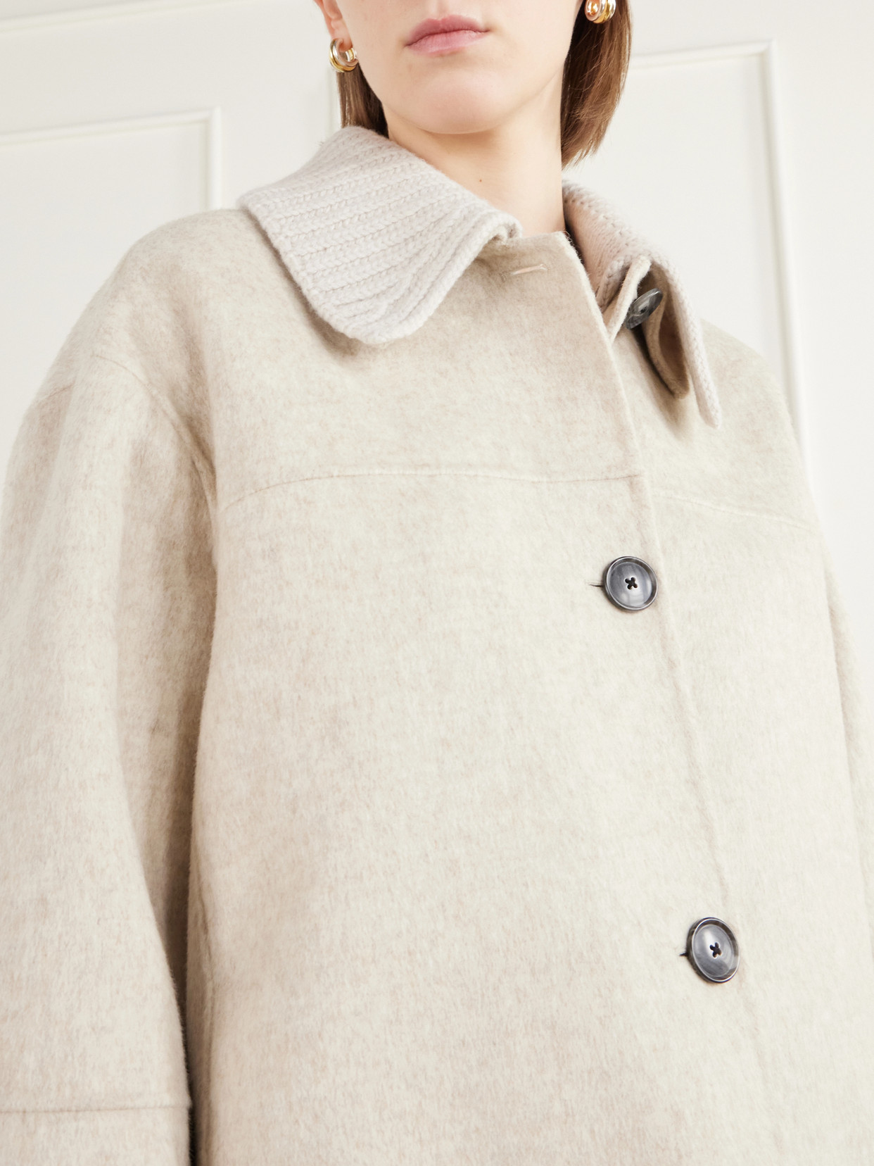 White Label - Lisa Paneled Rib-Trimmed Wool-Blend Jacket