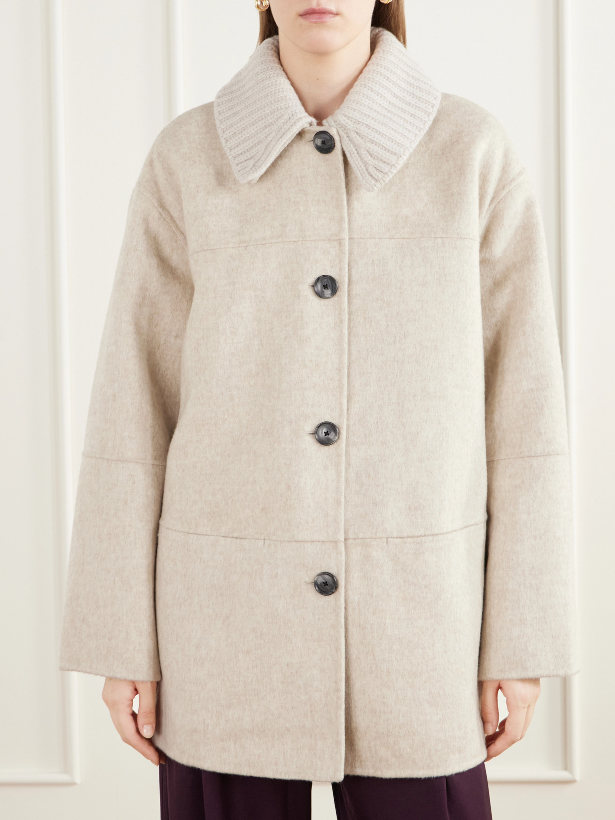 White Label - Lisa Paneled Rib-Trimmed Wool-Blend Jacket