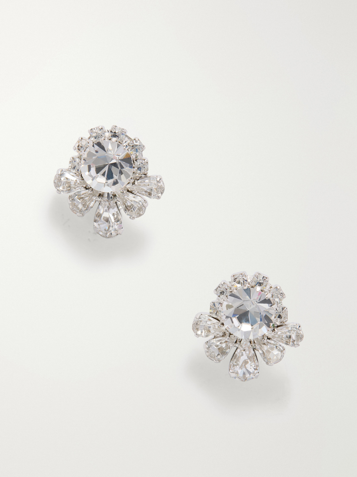 Jennifer Behr Luzette Crystal-embellished Rhodium-plated Silver-tone Earrings In Neutrals