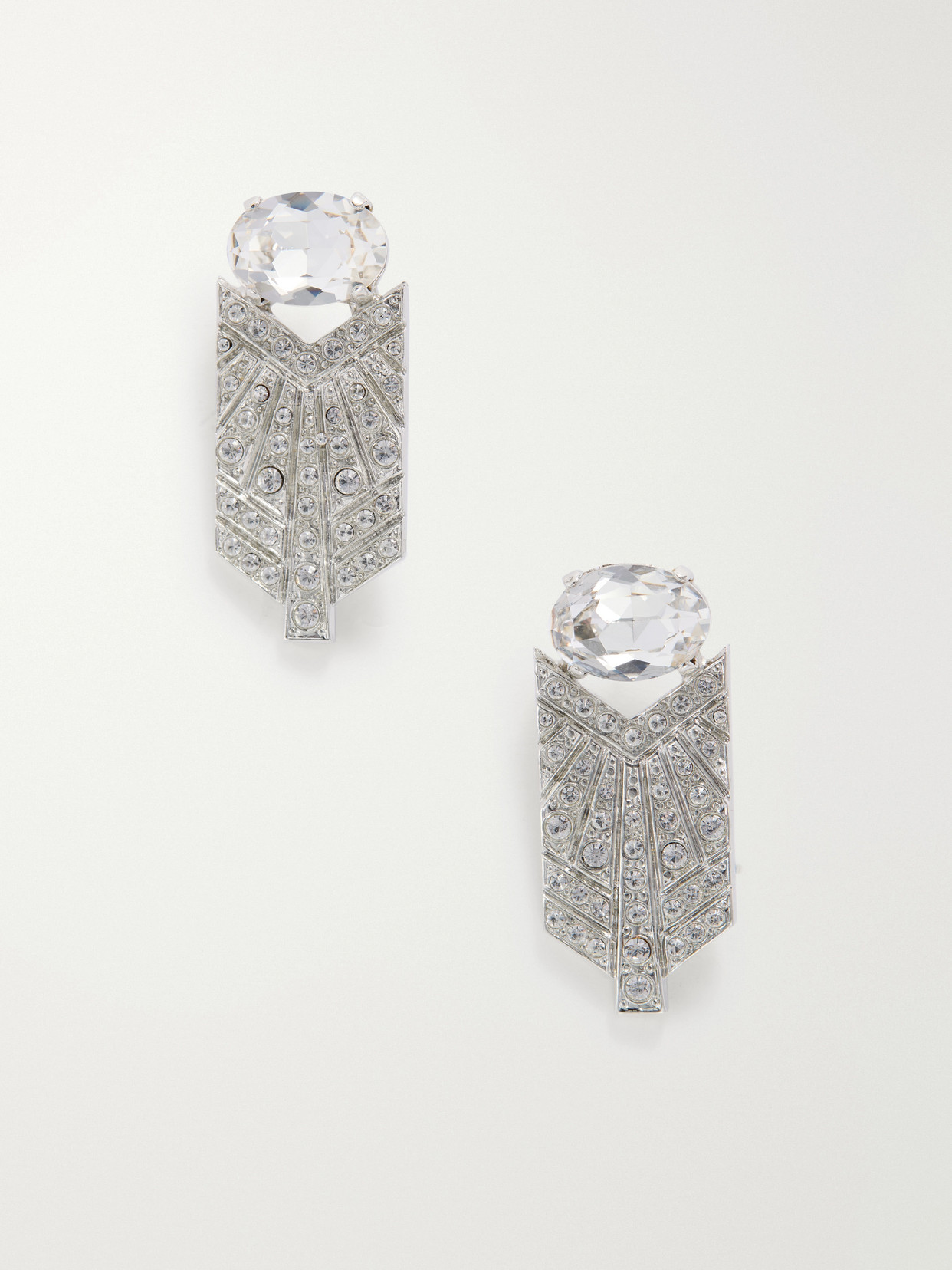 Jennifer Behr Carmine Crystal-embellished Silver-tone Earrings