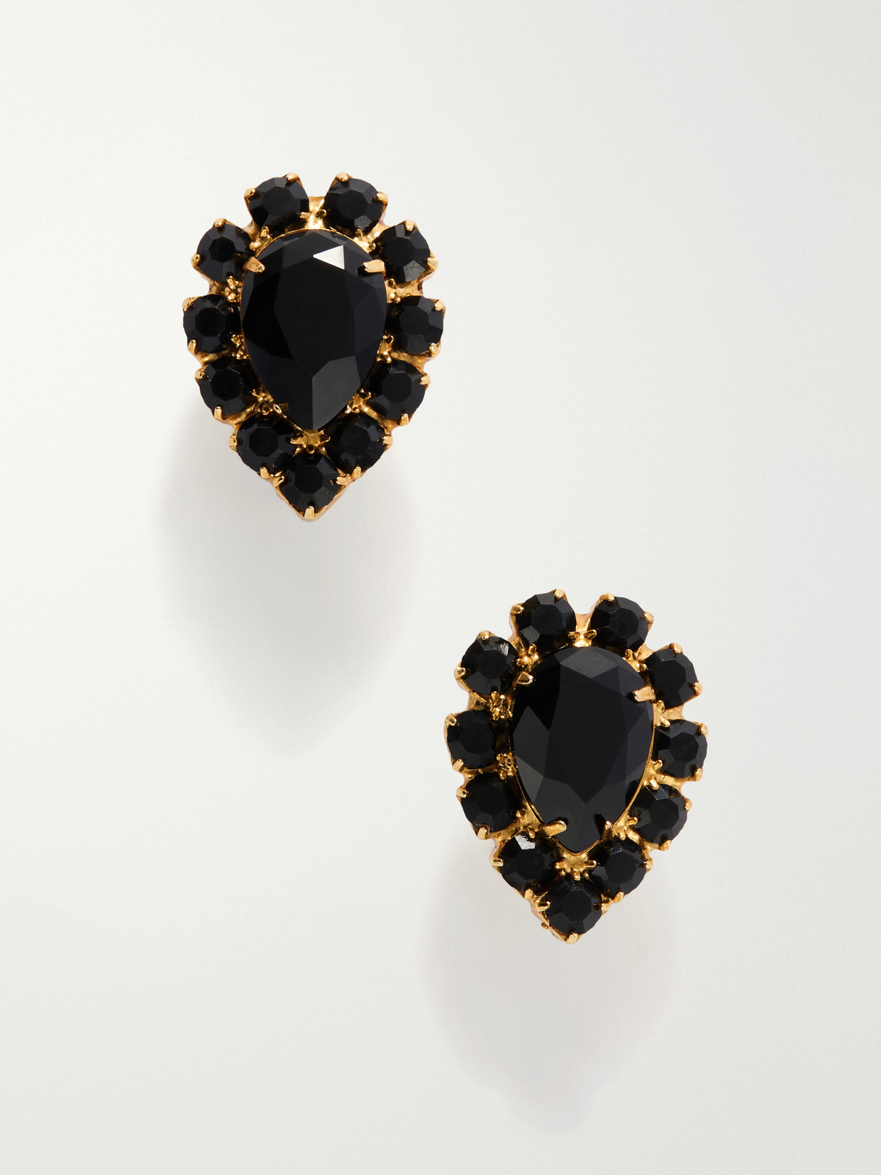 Jennifer Behr Perry Crystal-embellished Gold-tone Earrings In Black