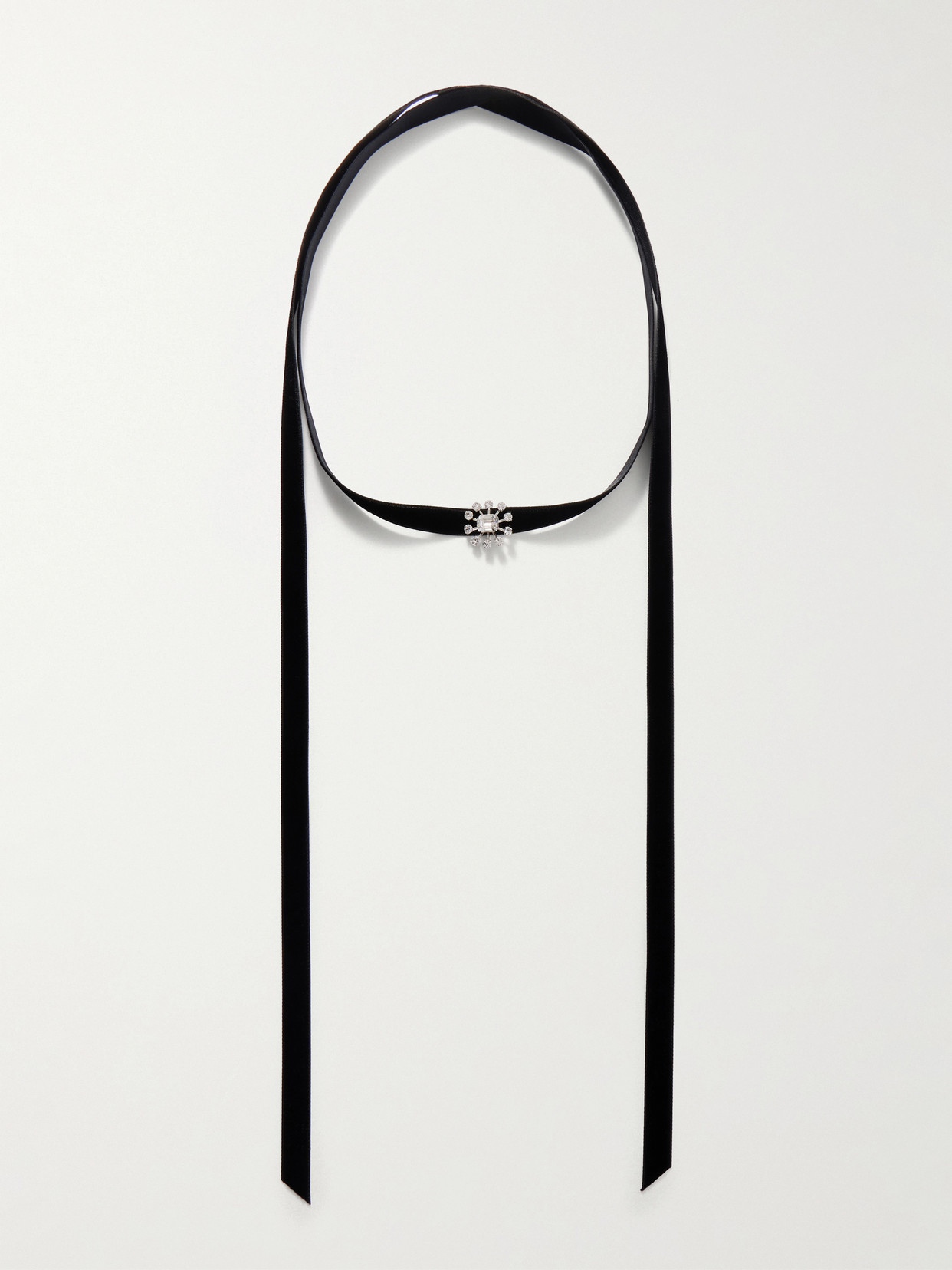 Jennifer Behr Sophia Crystal-embellished Velvet Choker In Black