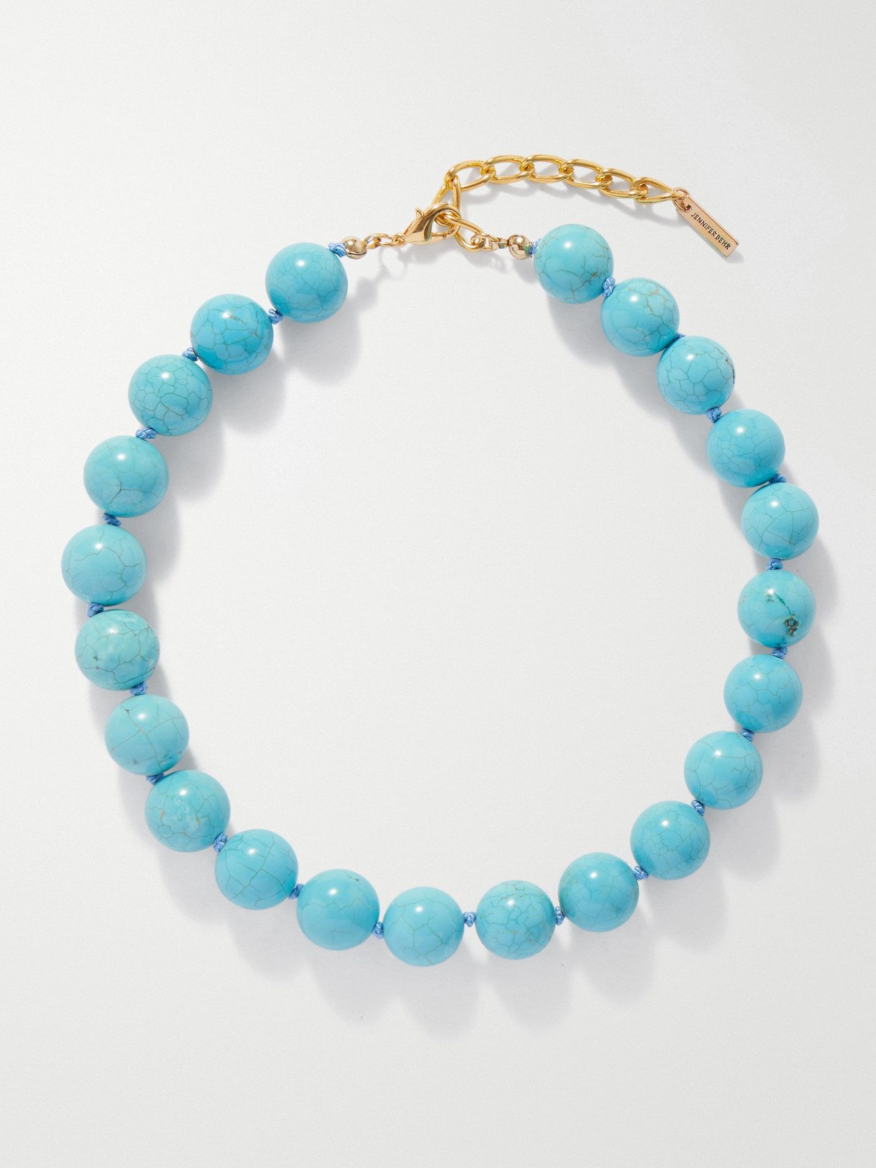 Jennifer Behr Louisa Gold-plated Turquoise Necklace In Blue