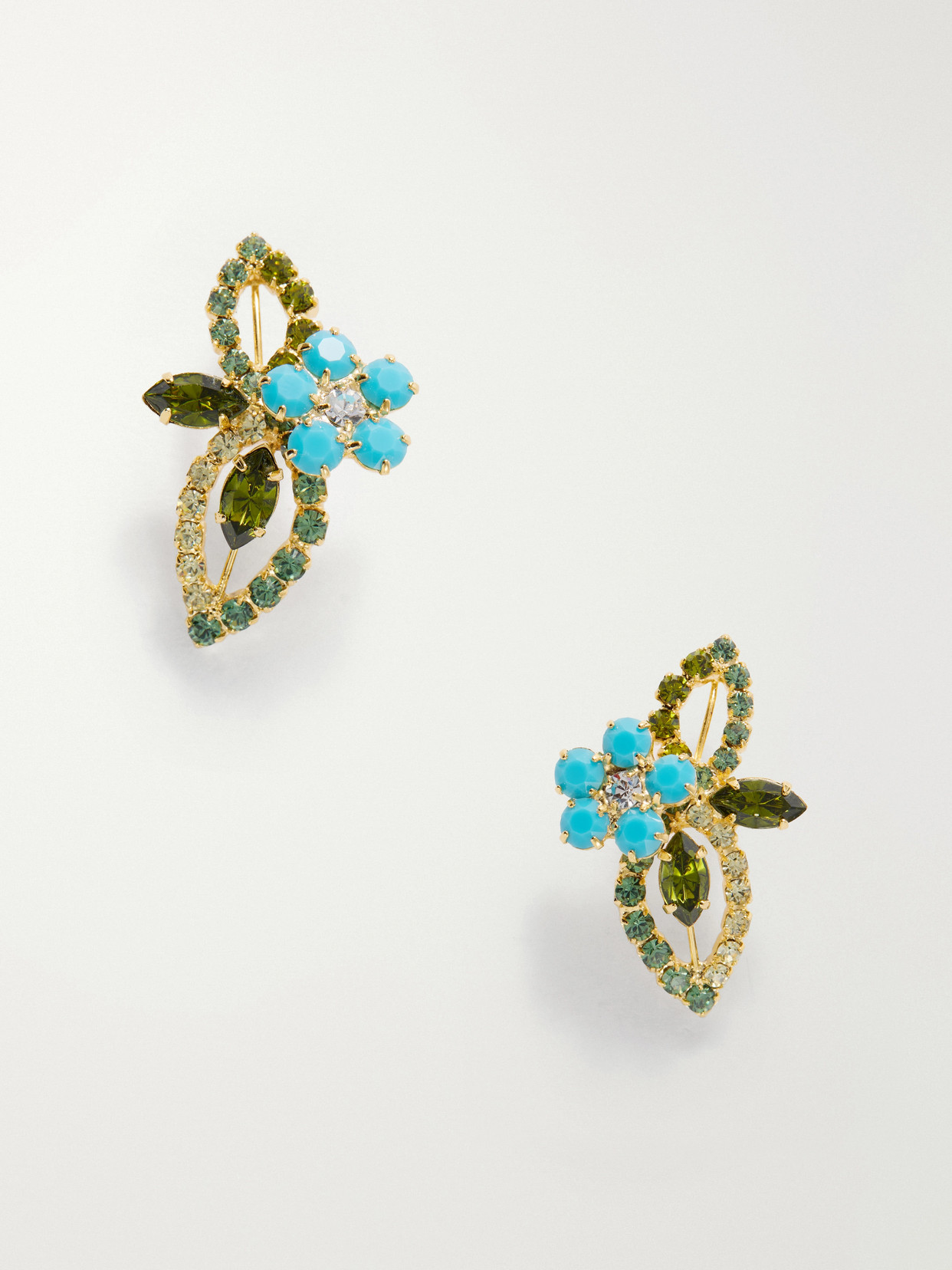 Jennifer Behr Gabriela Crystal-embellished Gold-tone Earrings In Blue