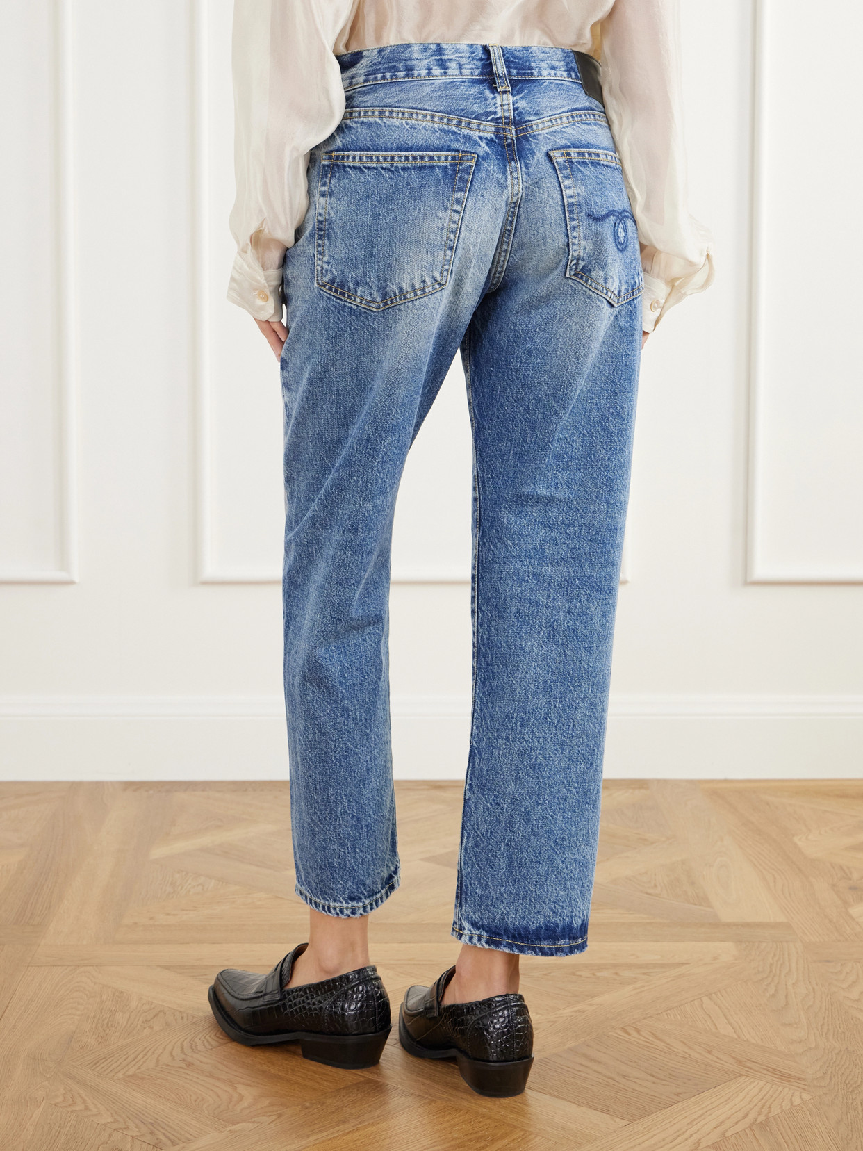 Romeo Cropped Mid-Rise Straight-Leg Jeans