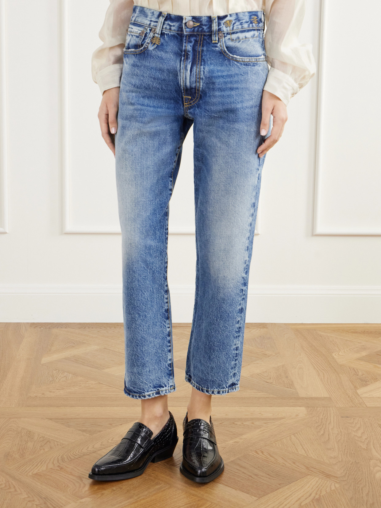 Romeo Cropped Mid-Rise Straight-Leg Jeans