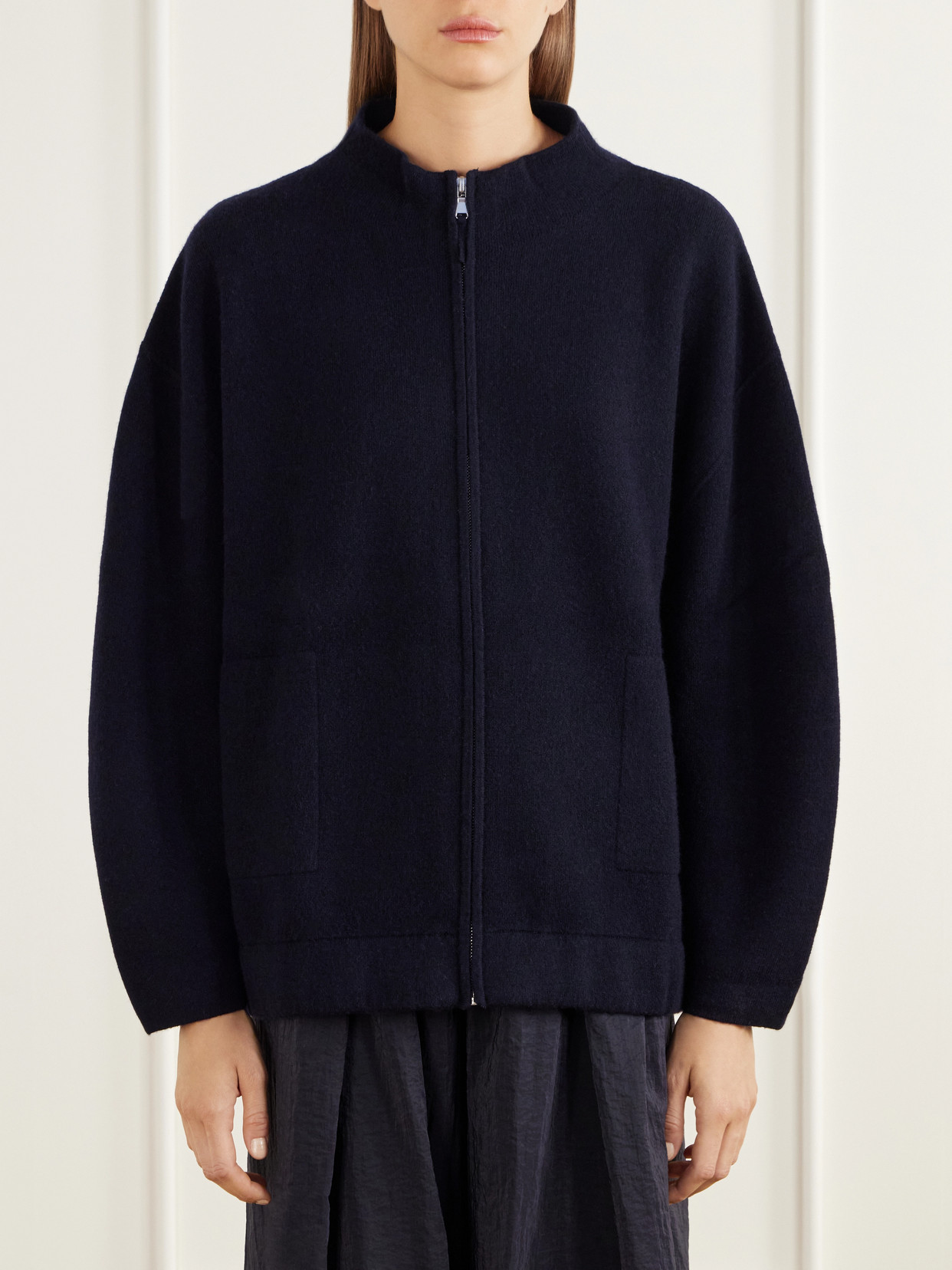 And Cashmere-Blend Zip-Up Jacket