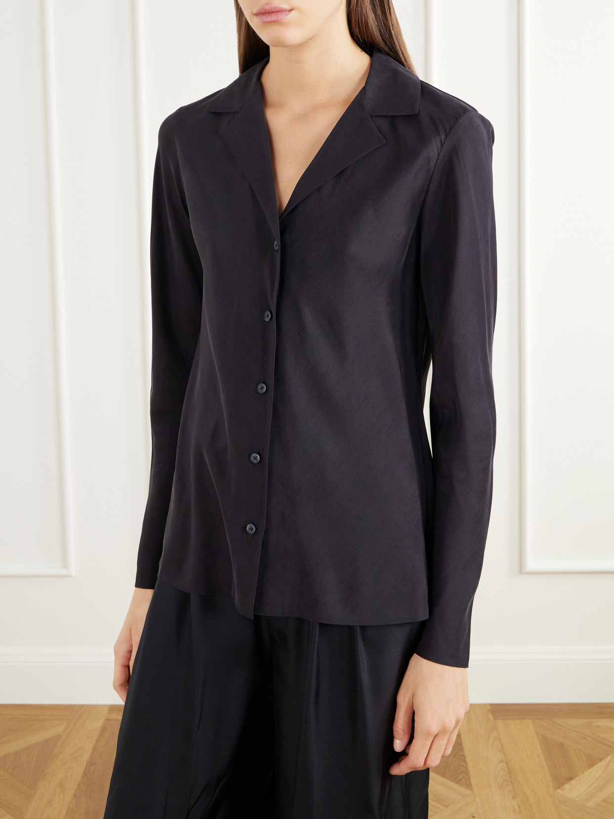 Washed Silk-Habotai Shirt