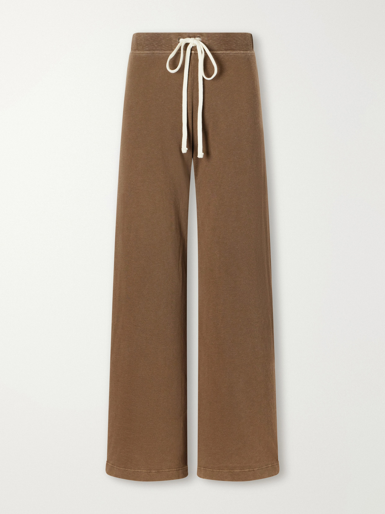 James Perse Cotton-terry Wide-leg Track Pants In Green