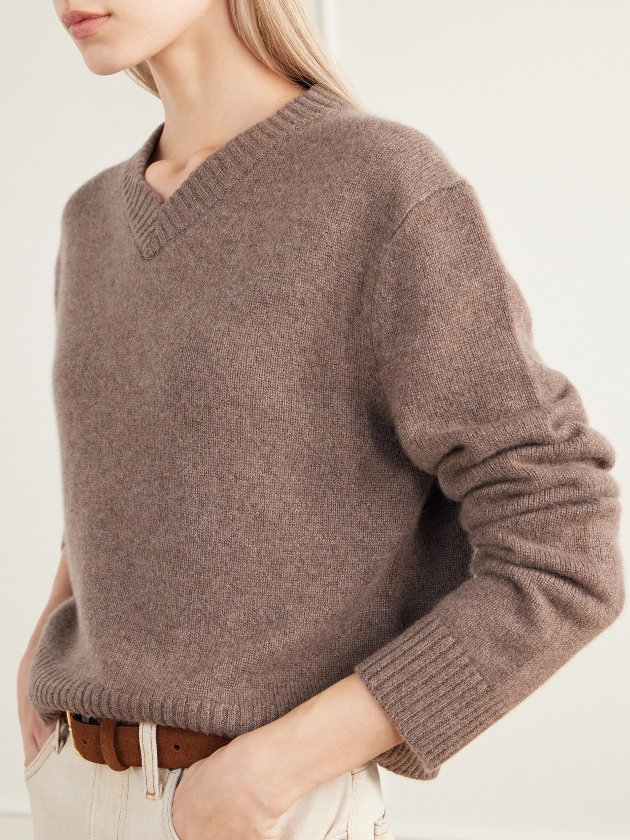 Rib-Trimmed Cashmere Sweater