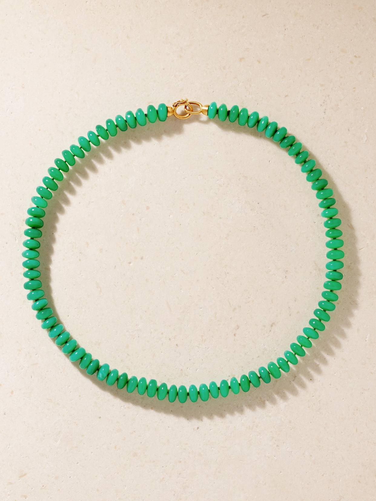 Irene Neuwirth Candy 18-karat Gold Chrysoprase Beaded Necklace In Green