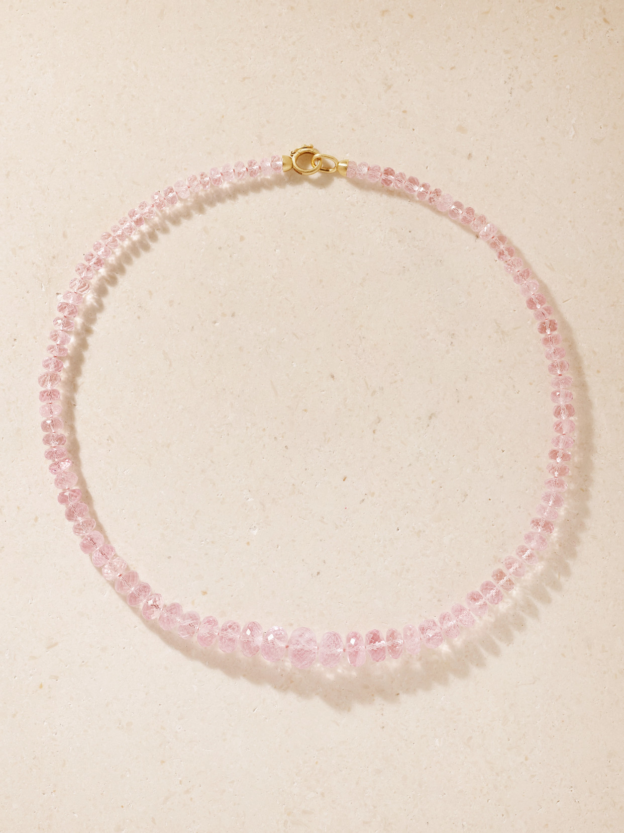 Irene Neuwirth Beaded 18-karat Gold Morganite Beaded Necklace In Pink