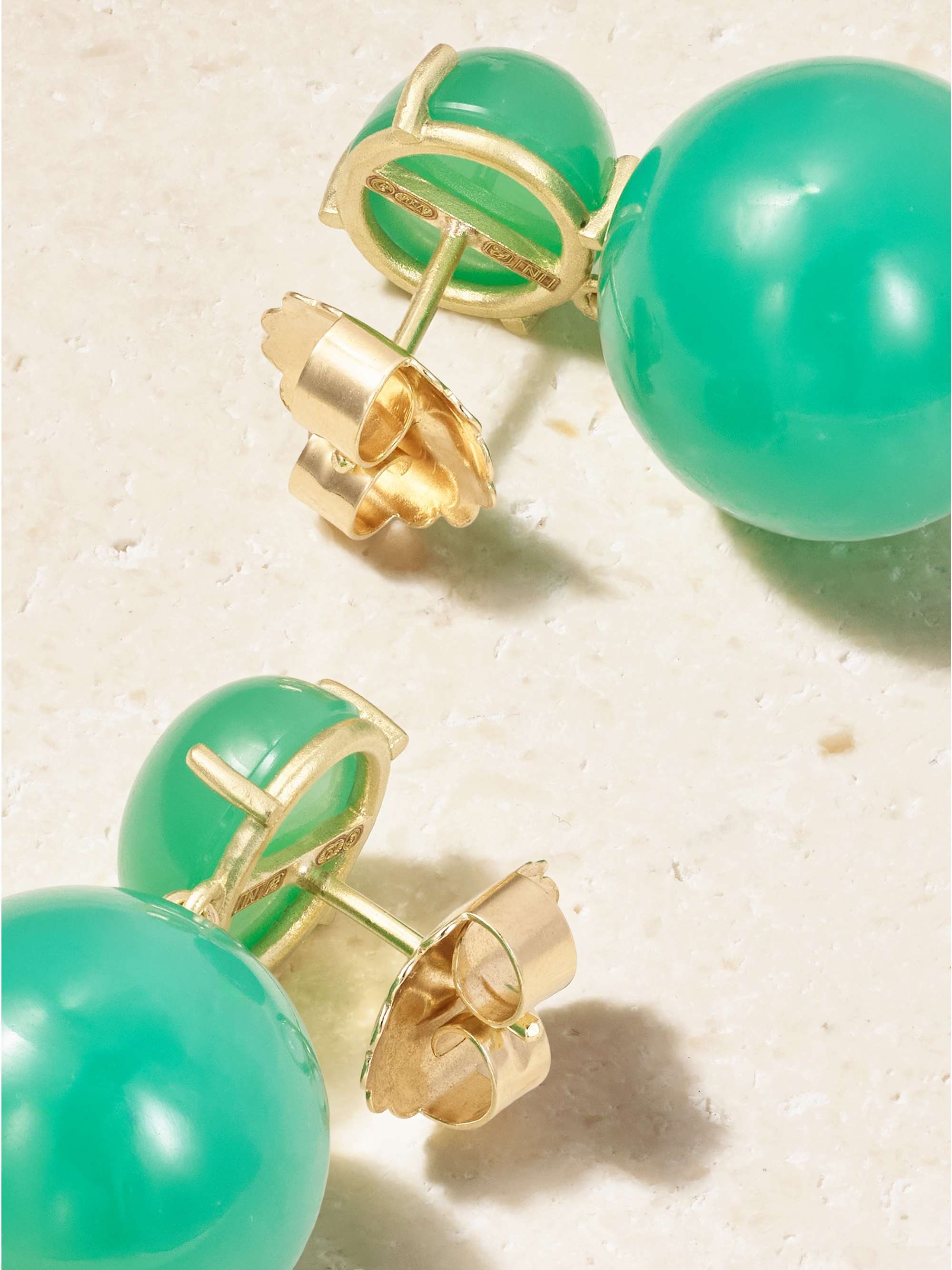 IRENE NEUWIRTH Gumball 18-karat gold chrysoprase earrings