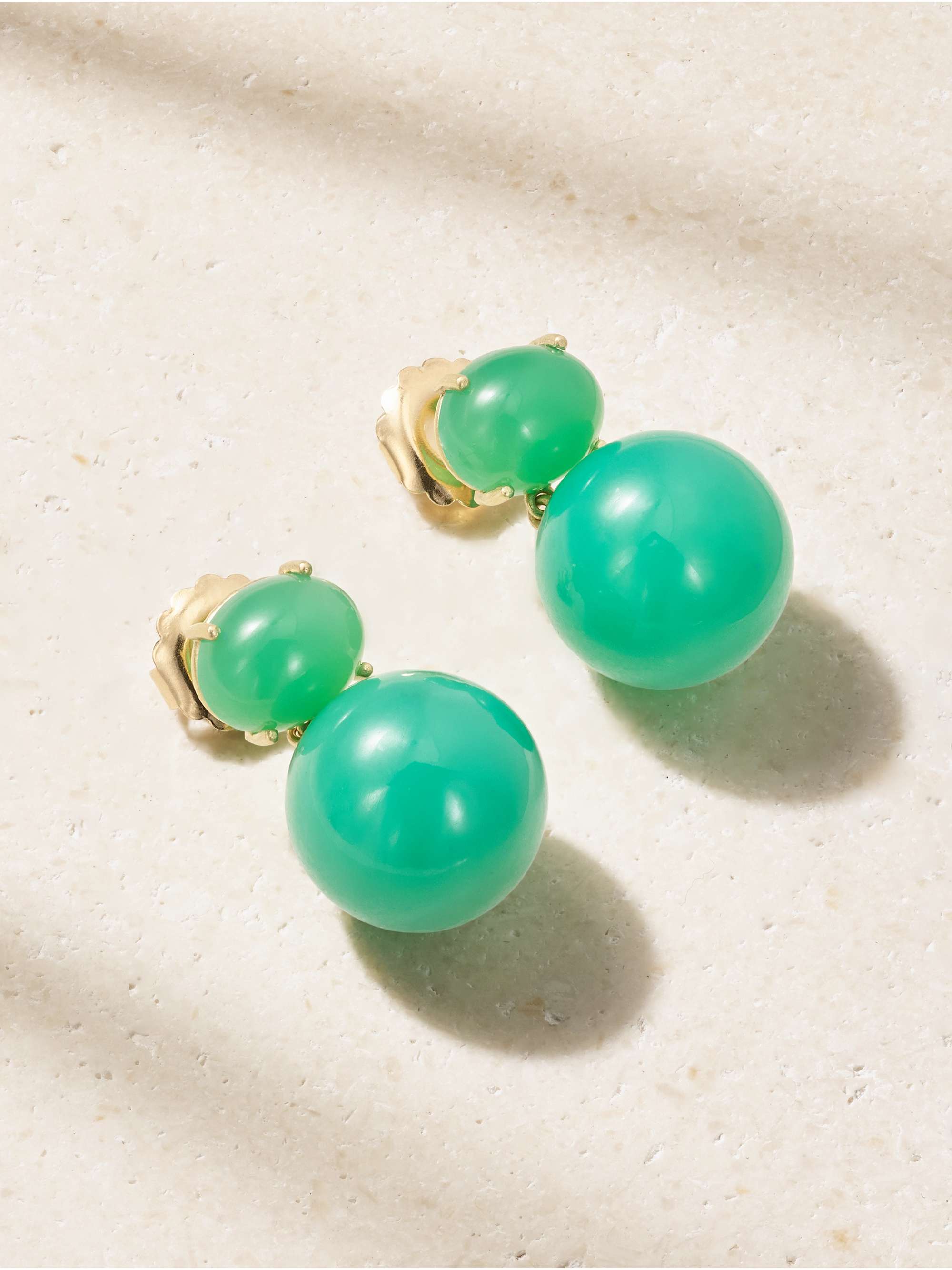 IRENE NEUWIRTH Gumball 18-karat gold chrysoprase earrings