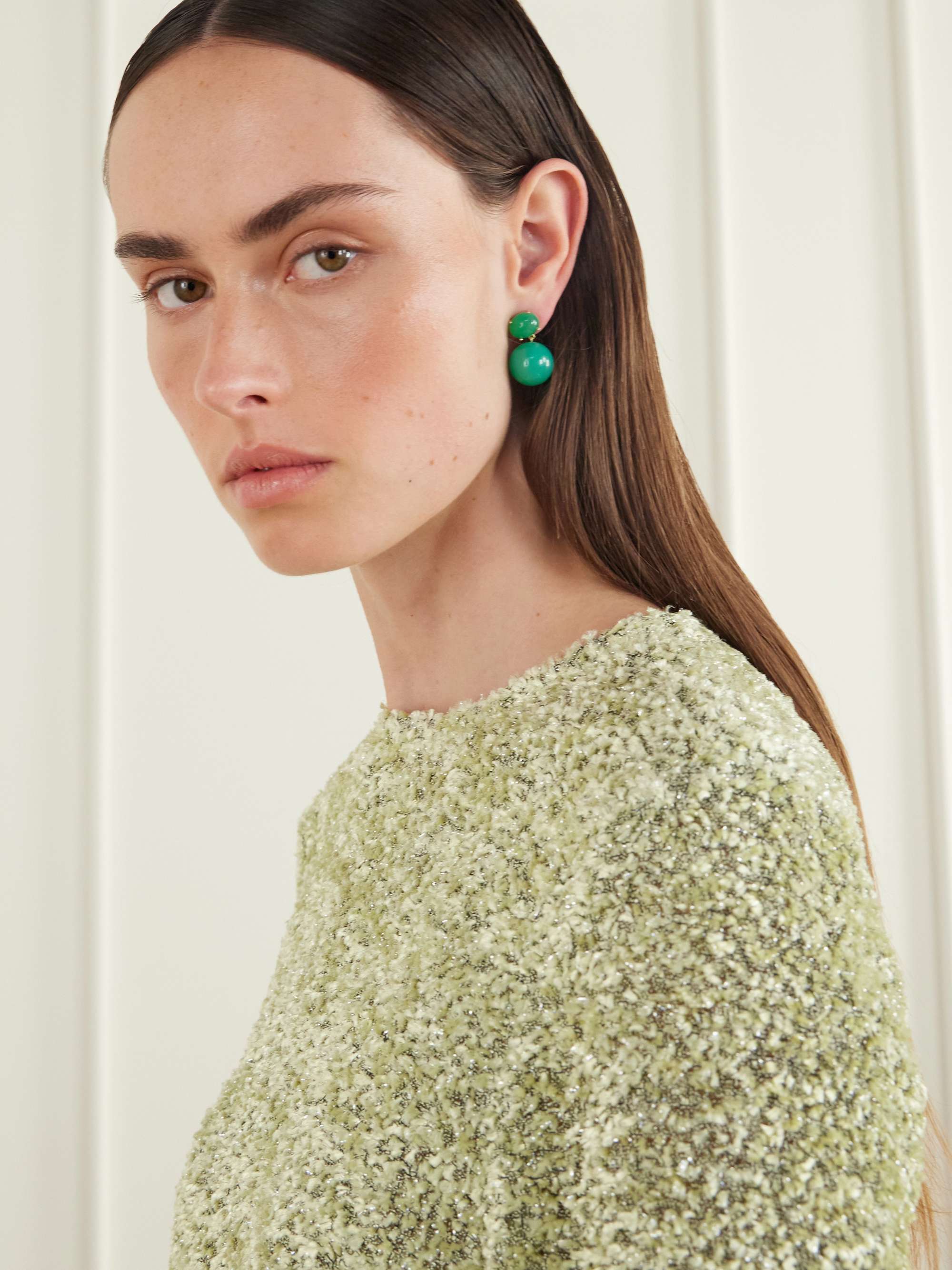 IRENE NEUWIRTH Gumball 18-karat gold chrysoprase earrings