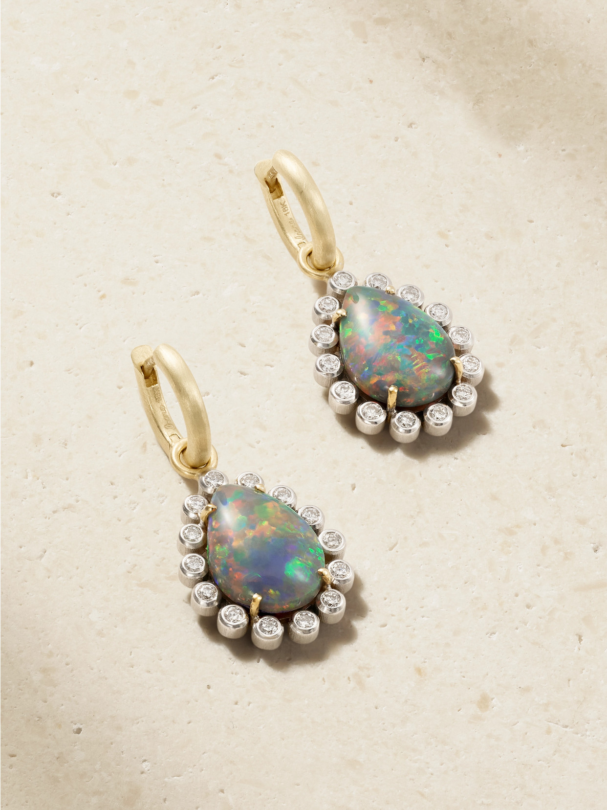 Irene Neuwirth One Of A Kind 18-karat Yellow And White Gold, Opal And Diamond Earrings