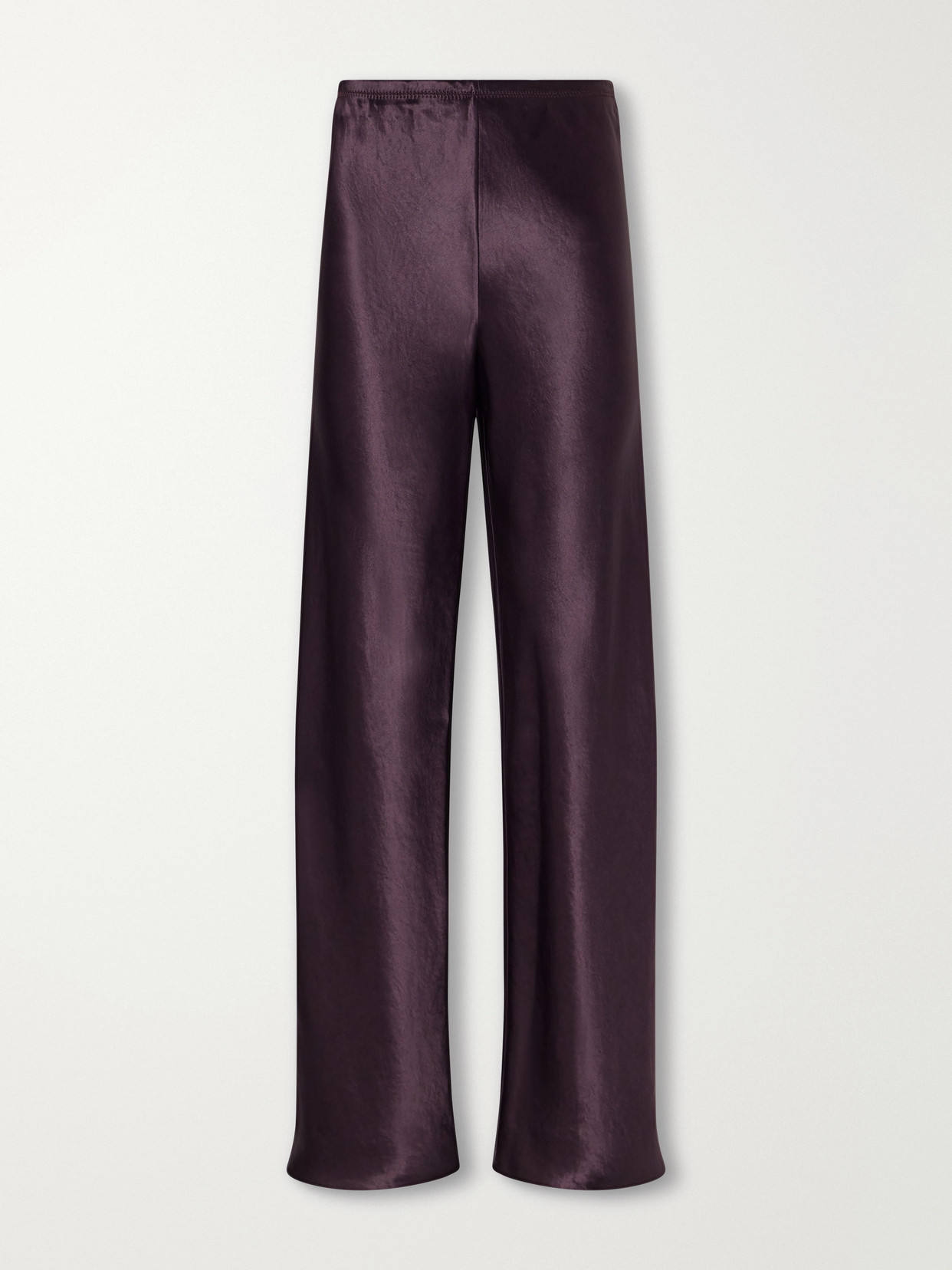 Maria Mcmanus Satin Straight-leg Pants In Purple