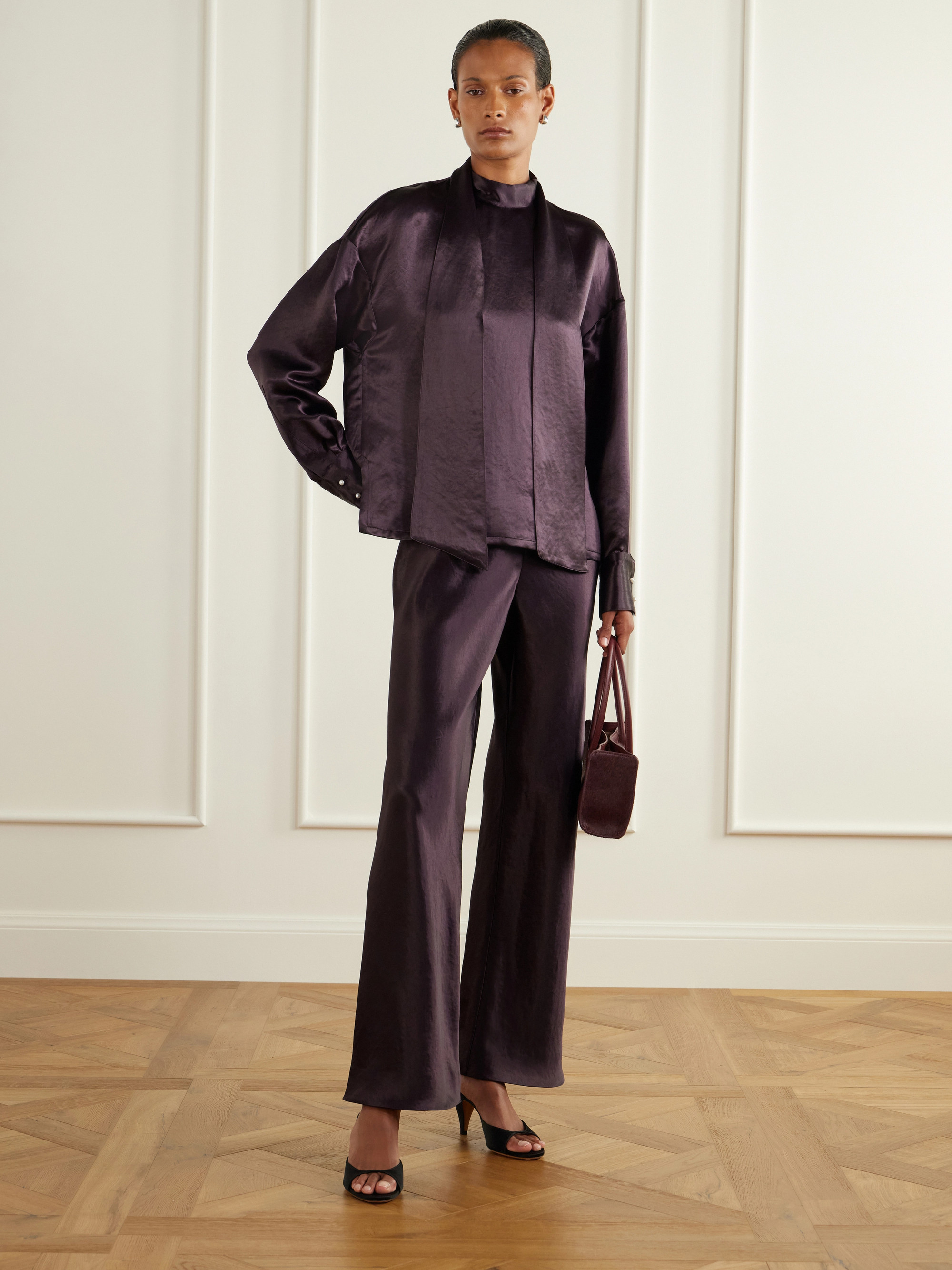 MARIA MCMANUS Satin straight-leg pants