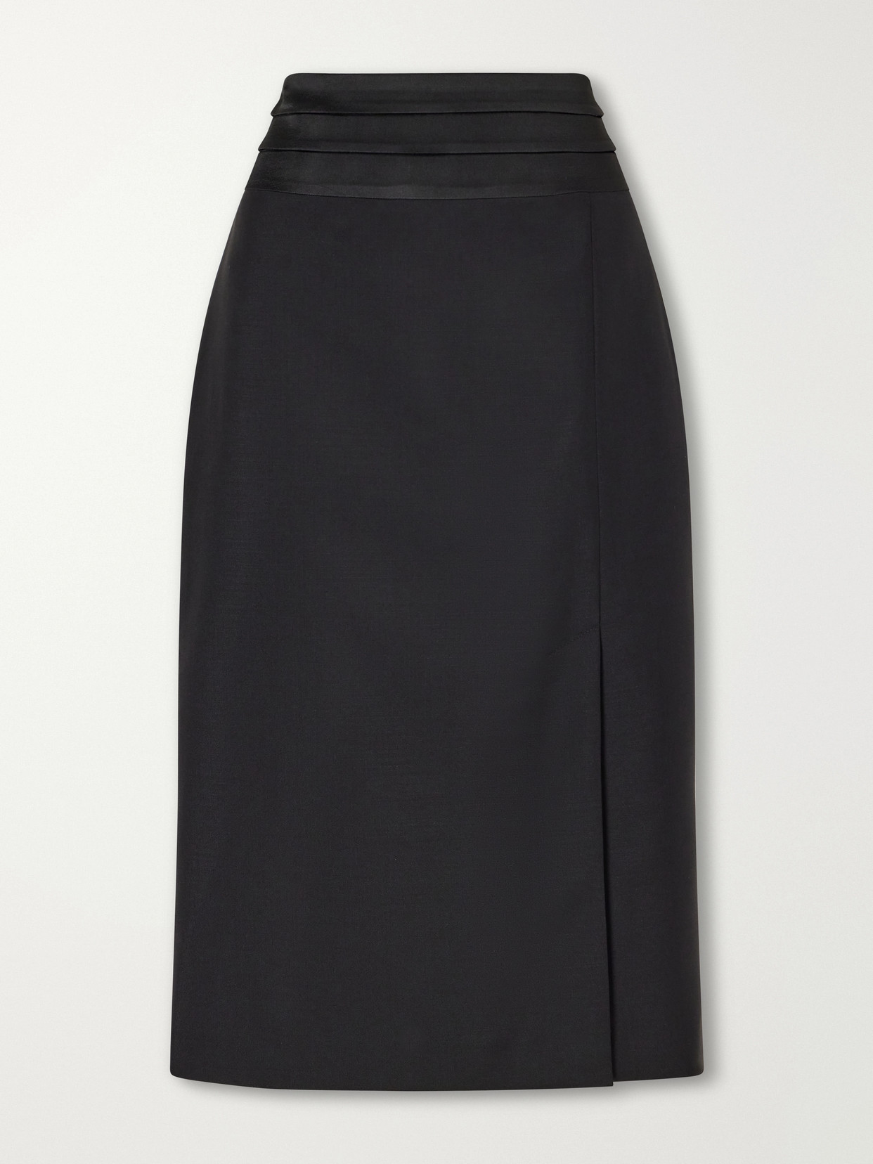 Róhe - Claris Satin-Trimmed Wool-Blend Gabardine Midi