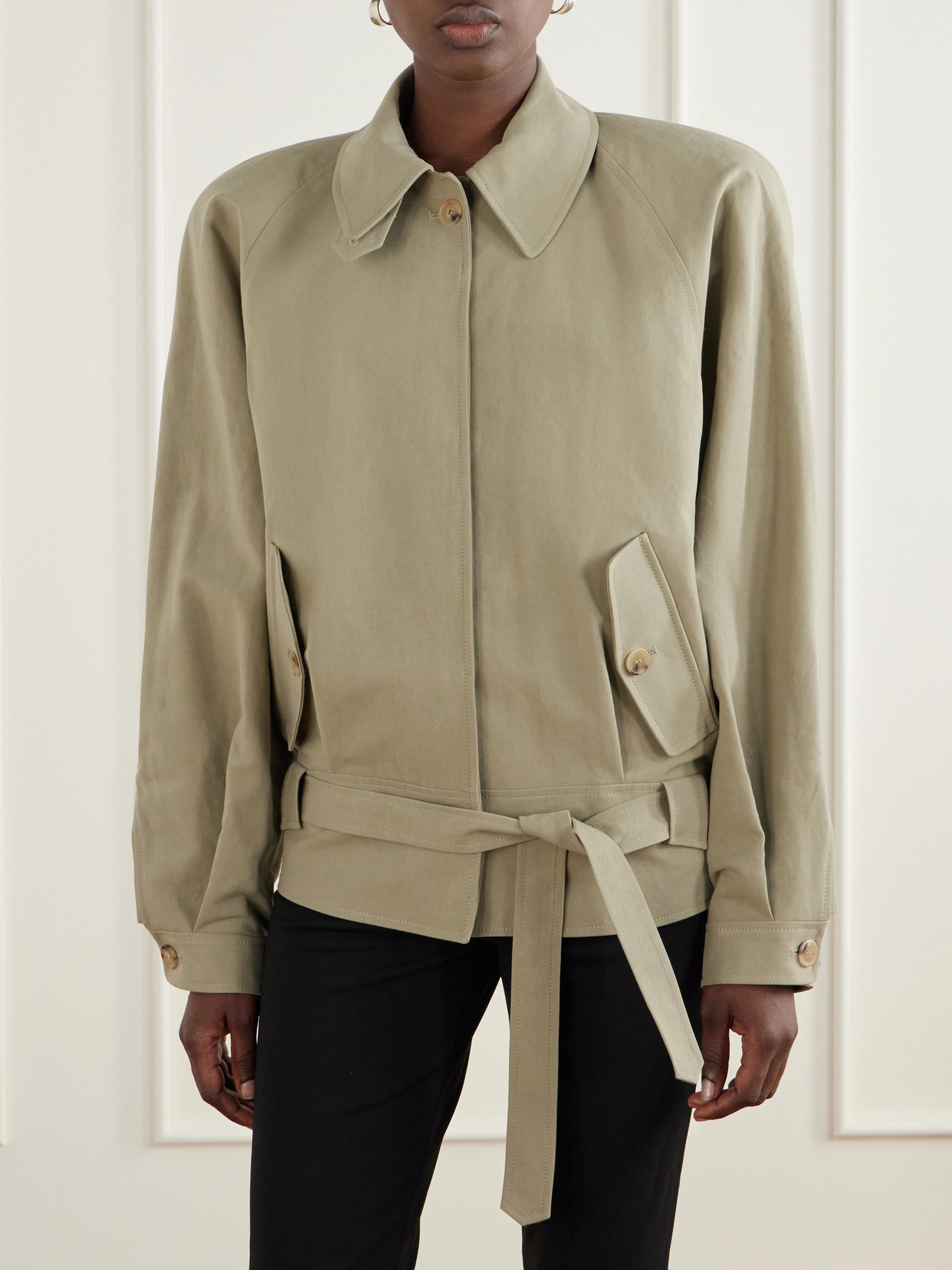 Belted Cotton-Gabardine Jacket