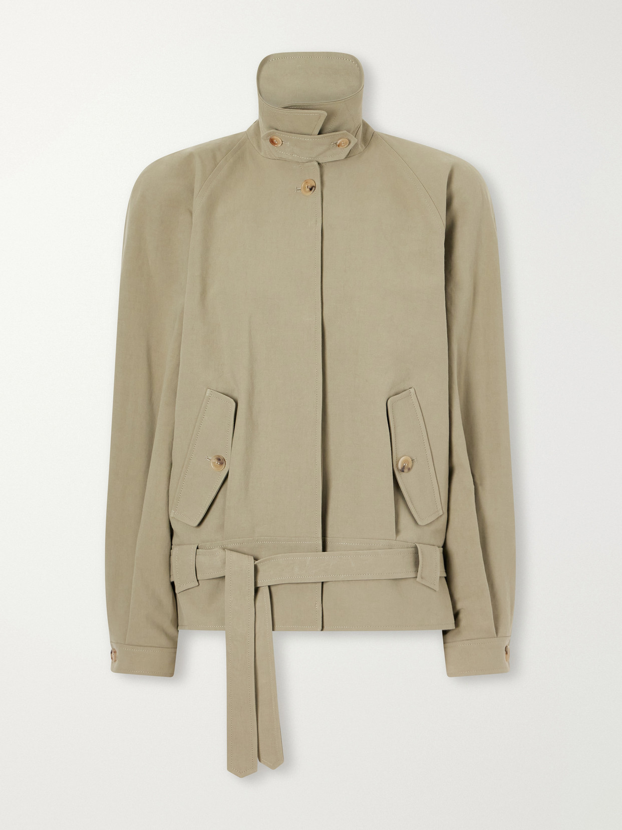 Belted Cotton-Gabardine Jacket