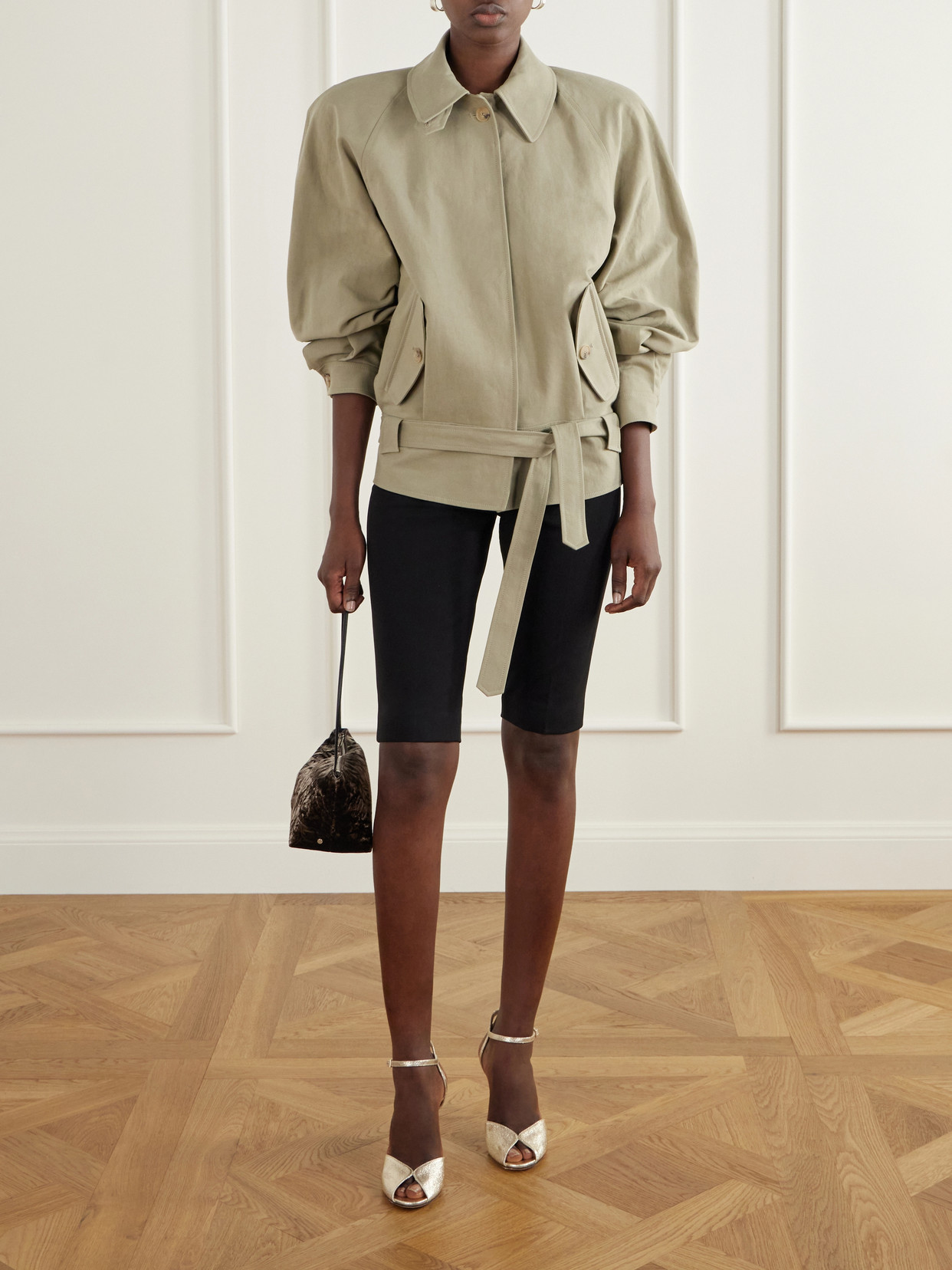 Belted Cotton-Gabardine Jacket