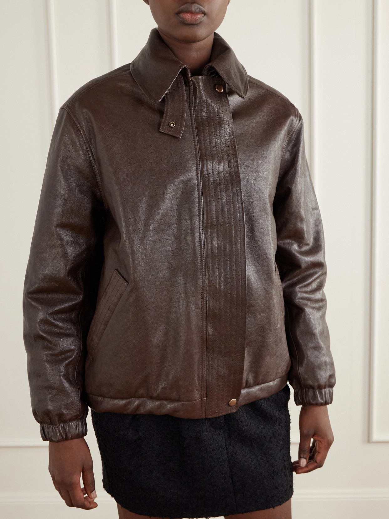 Leather Blouson Jacket