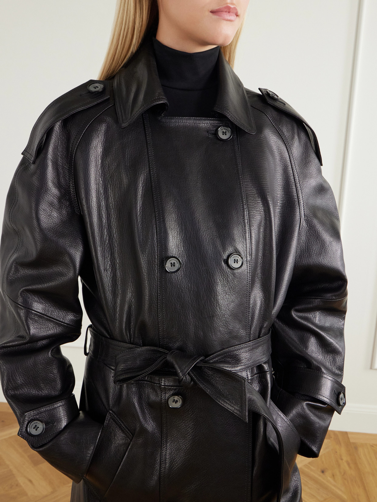 Double-Breasted Full-Grain Trench Coat