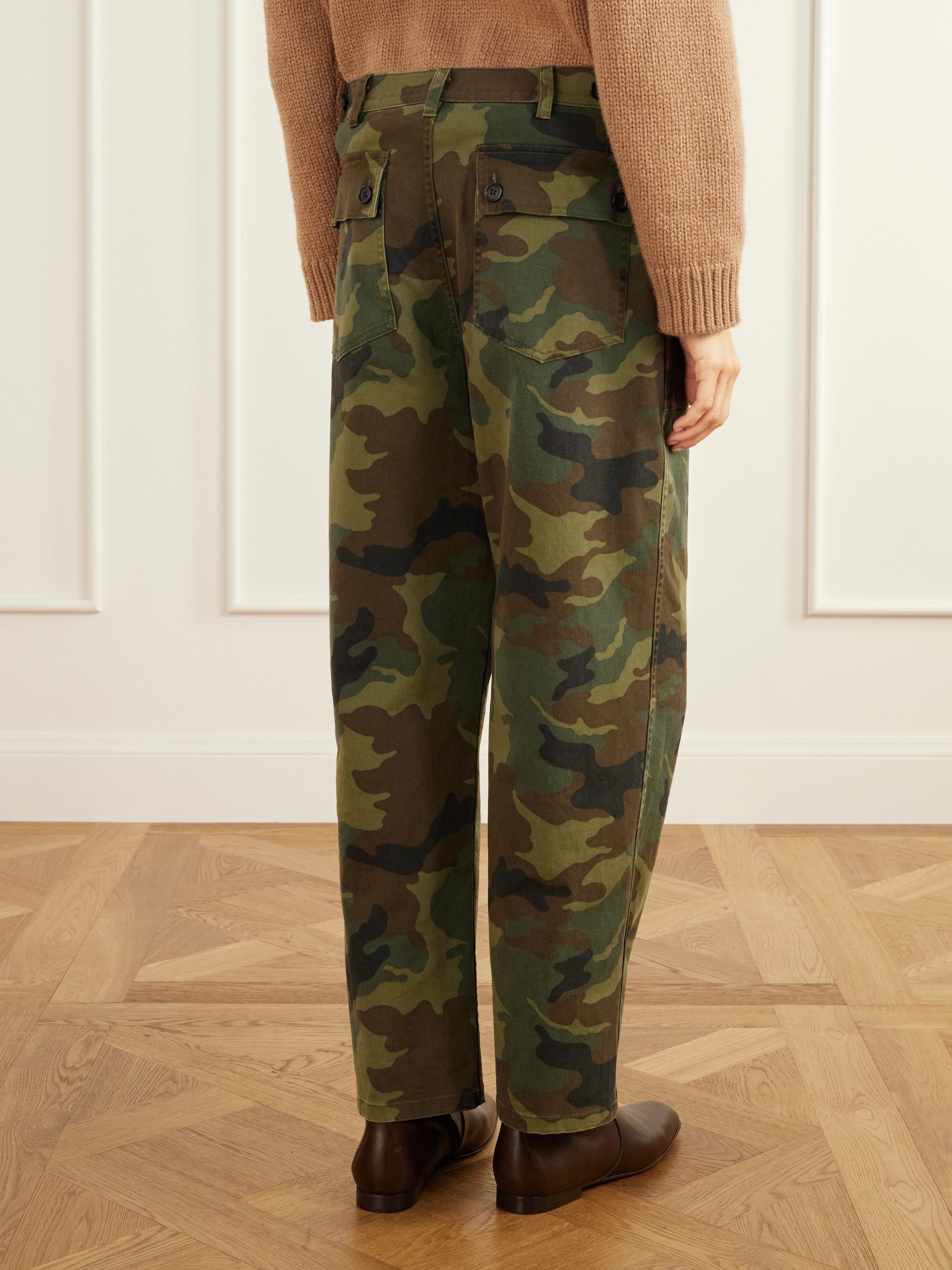 Nili Lotan Earl camouflage-print cotton-blend canvas mid-rise straight-leg pants
