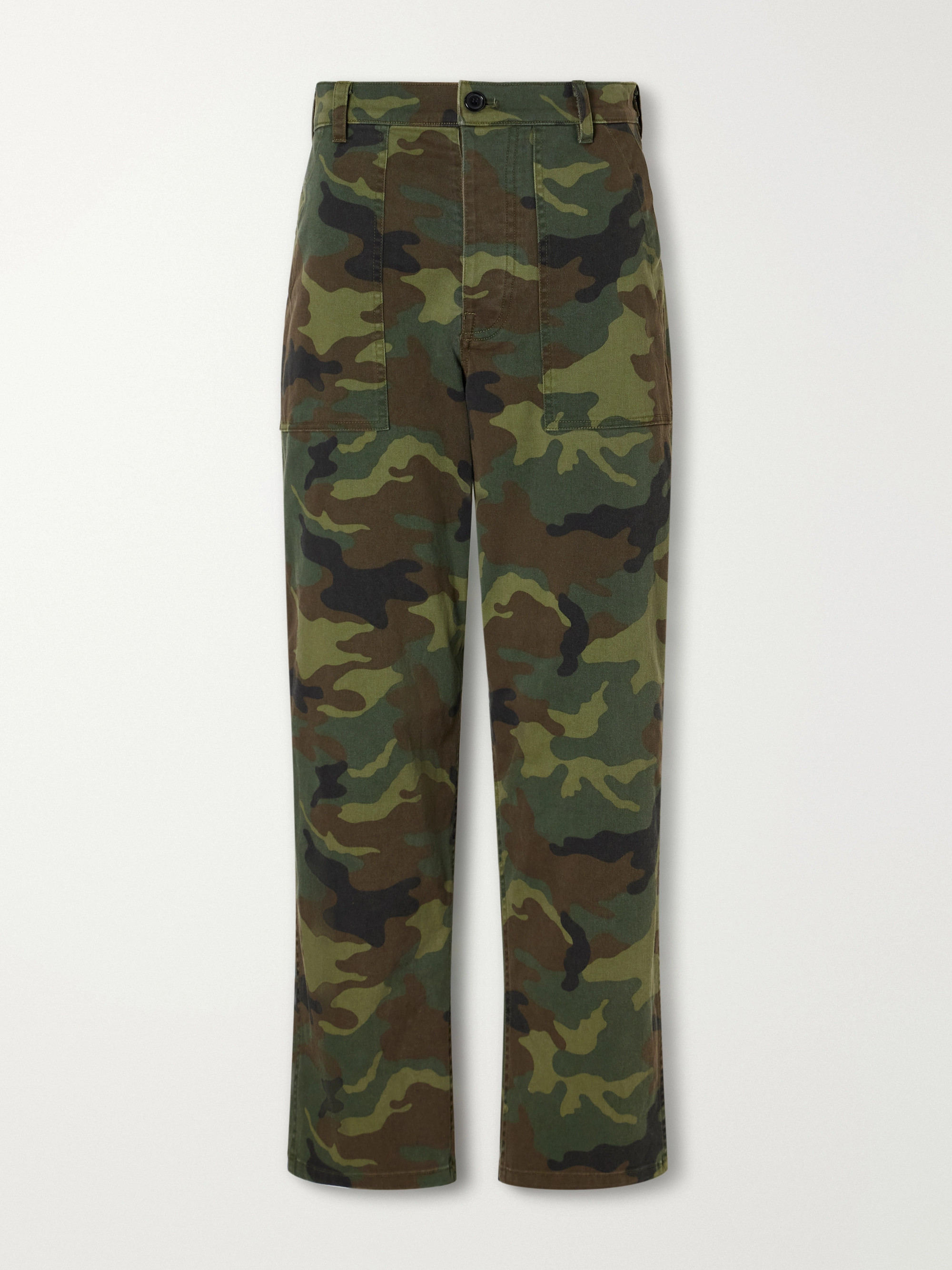 Nili Lotan Earl camouflage-print cotton-blend canvas mid-rise straight-leg pants